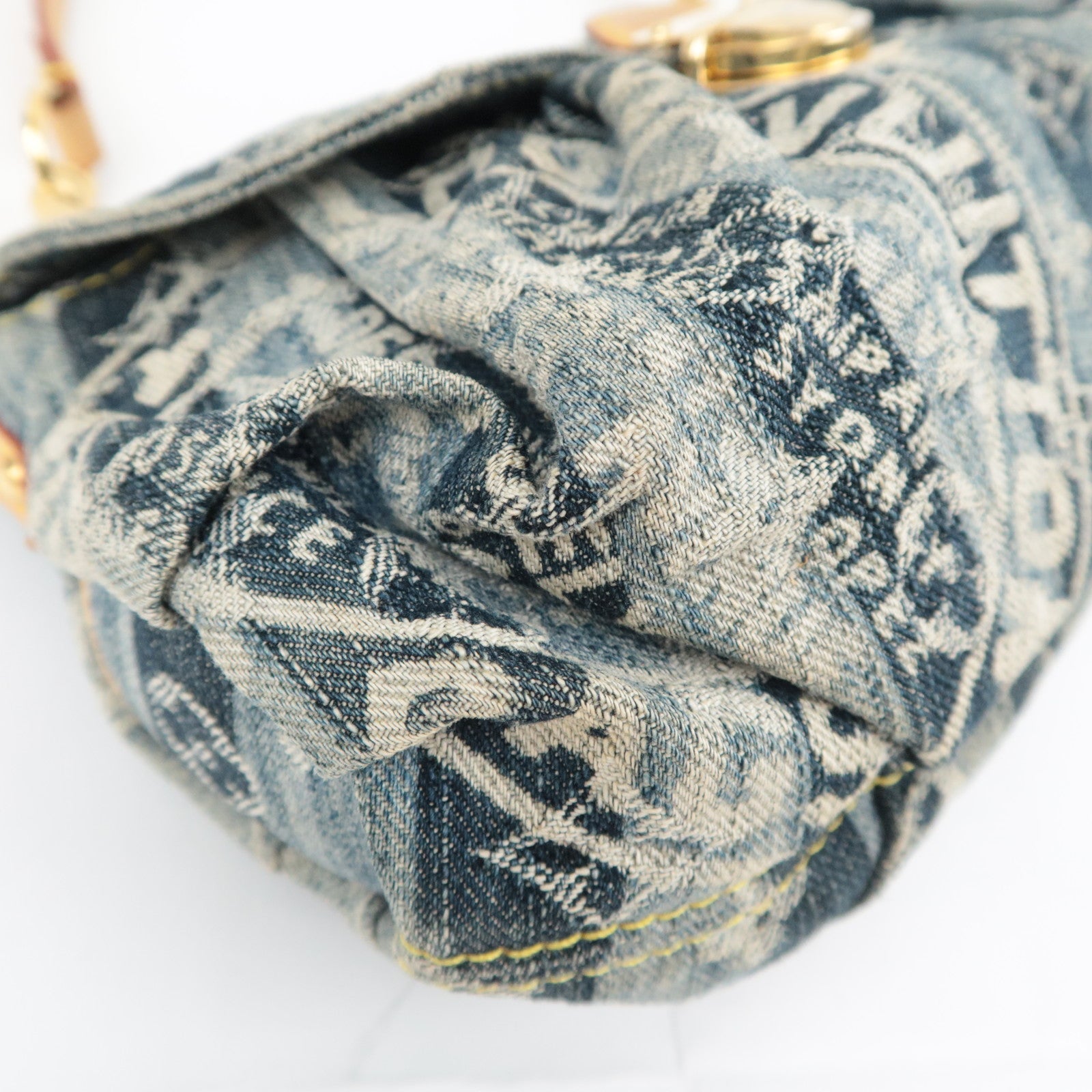 Louis Vuitton Monogram Denim Mini Pleaty Raye Shoulder Bag Blue M95333