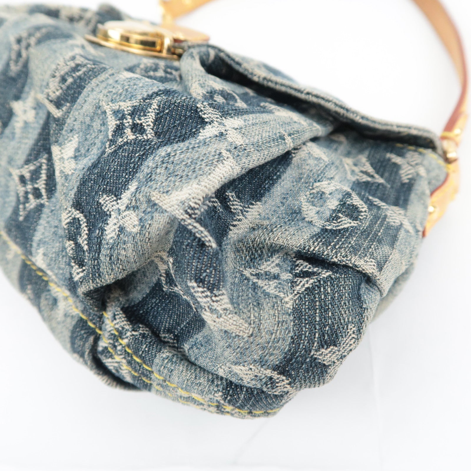 Louis Vuitton Monogram Denim Mini Pleaty Raye Shoulder Bag Blue M95333