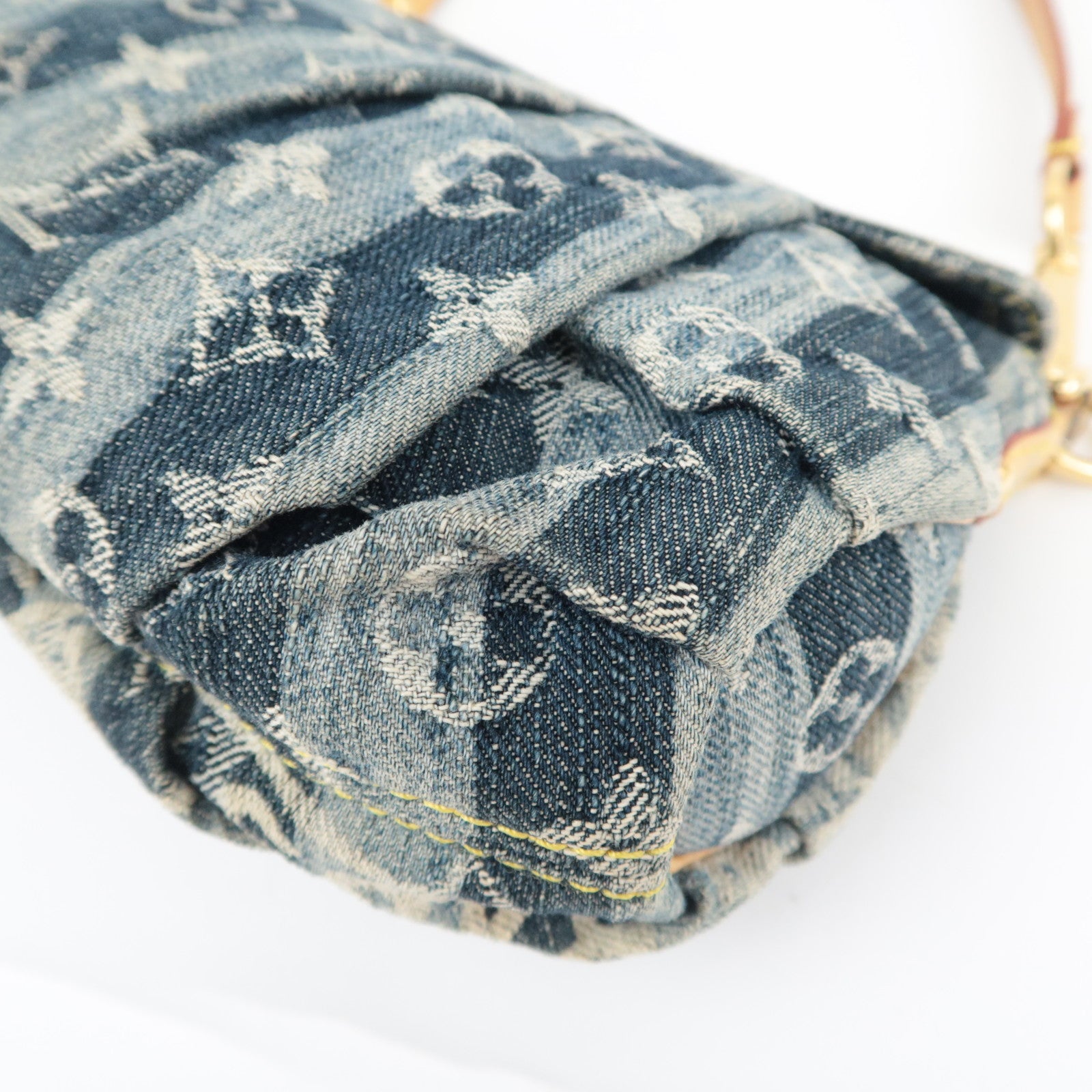 Louis Vuitton Monogram Denim Mini Pleaty Raye Shoulder Bag Blue M95333