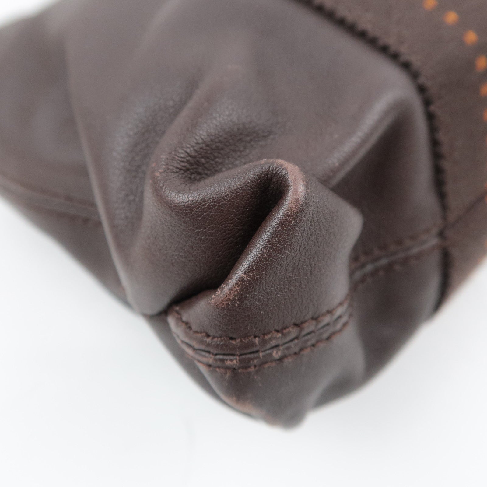 HERMES Caravan Horizontal PM 2Way Leather Handbag Brown