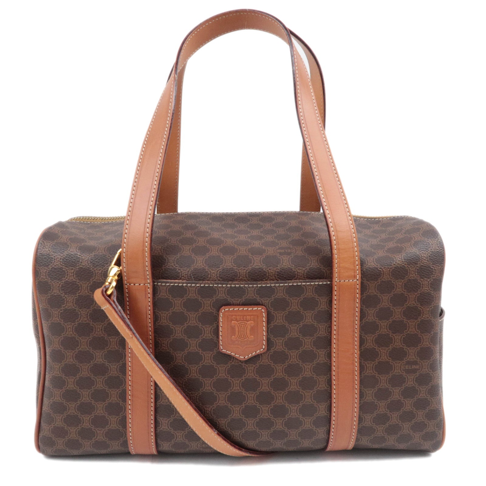 CELINE Macadam PVC Leather Mini Boston Bag Brown89644