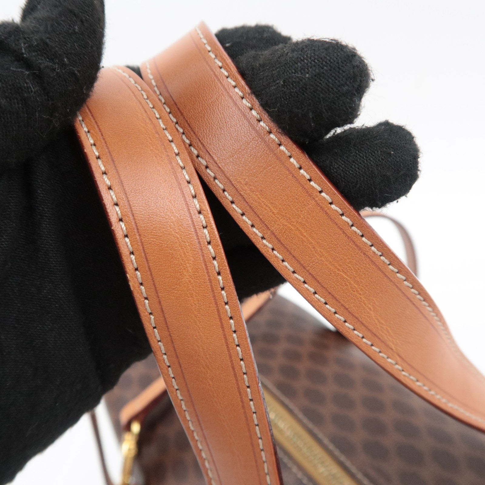 CELINE Macadam PVC Leather Mini Boston Bag Brown