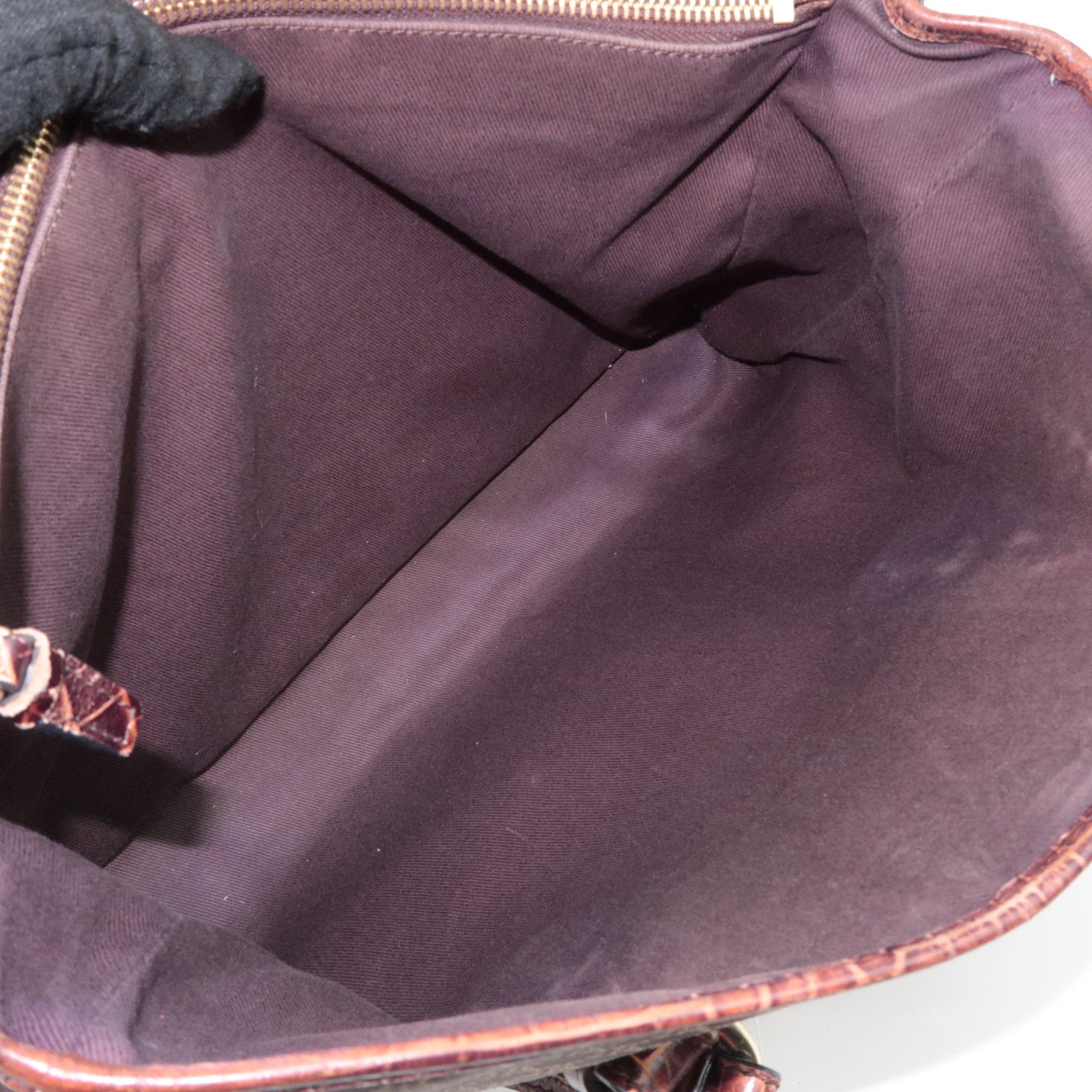 CELINE Macadam Canvas Leather Tote Bag Brown