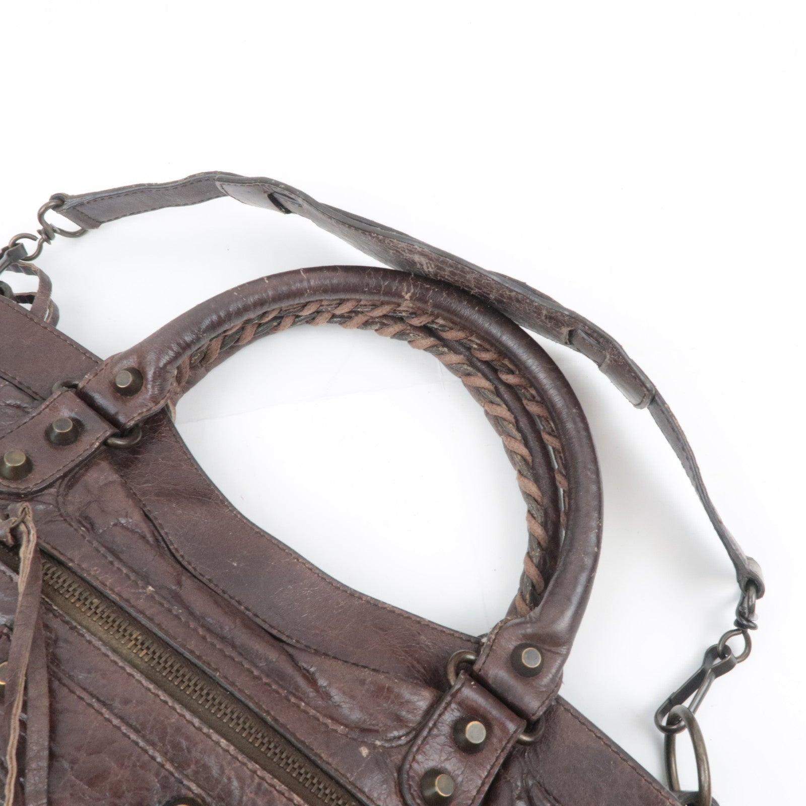 BALENCIAGA The First 2Way Leather Shoulder Bag Brown 103208