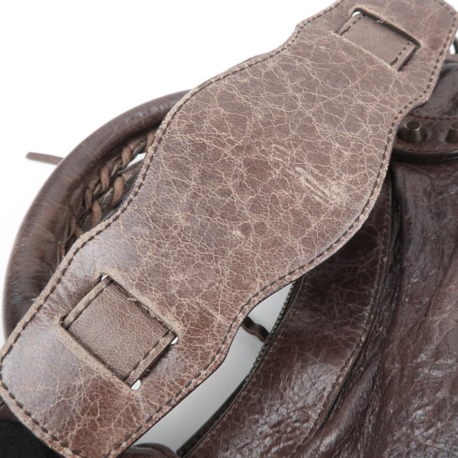 BALENCIAGA The First 2Way Leather Shoulder Bag Brown 103208