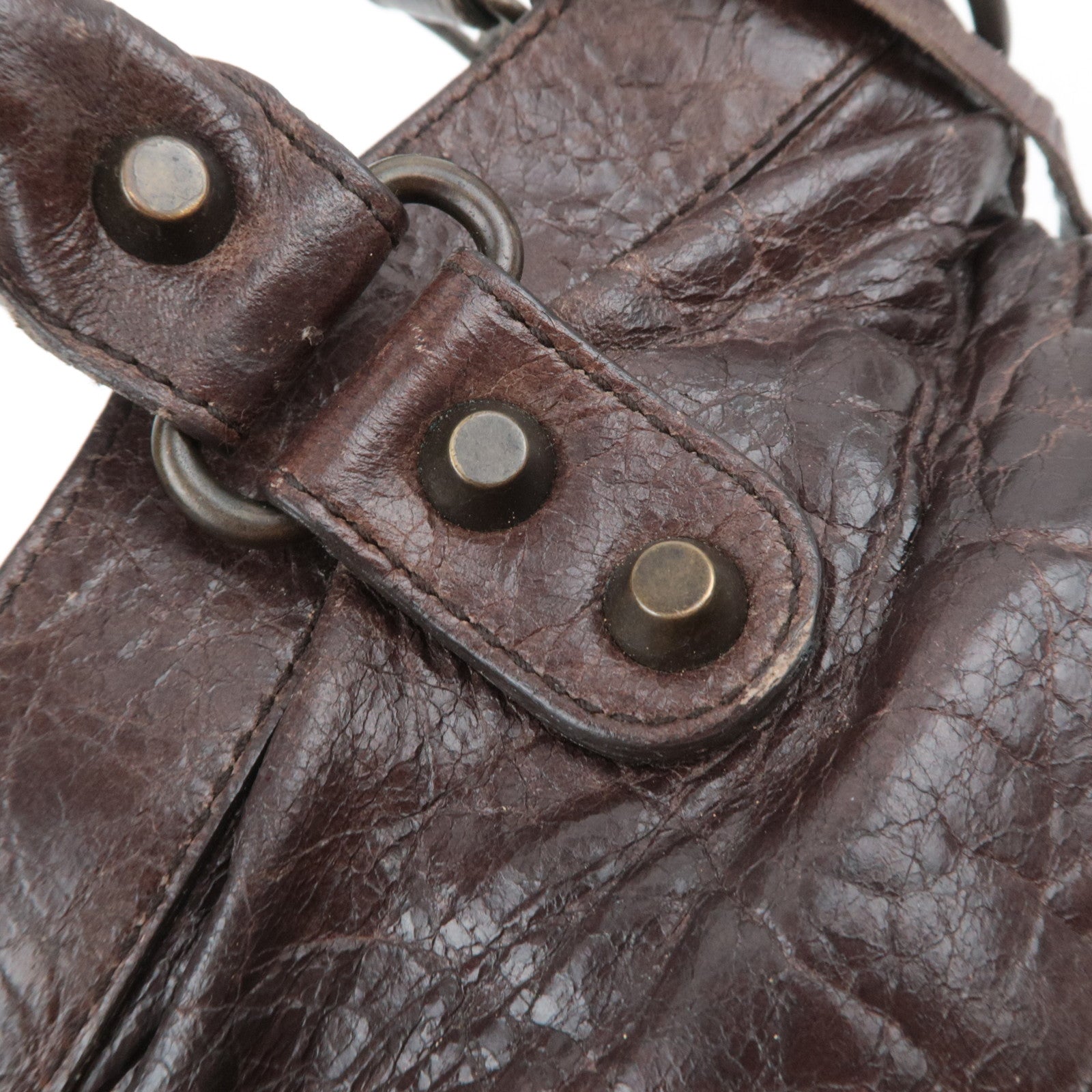 BALENCIAGA The First 2Way Leather Shoulder Bag Brown 103208