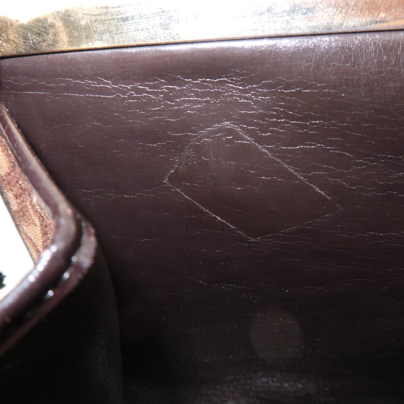 Christian Dior Trotter Kiss Lock  Canvas Leather Clutch Bag Brown