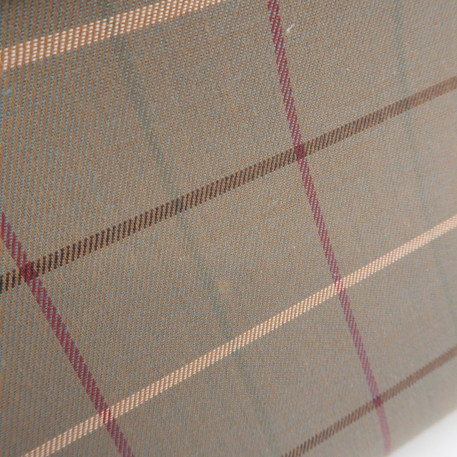 BURBERRY burberrys Plaid Canvas Leather Clutch Bag Khaki Brown
