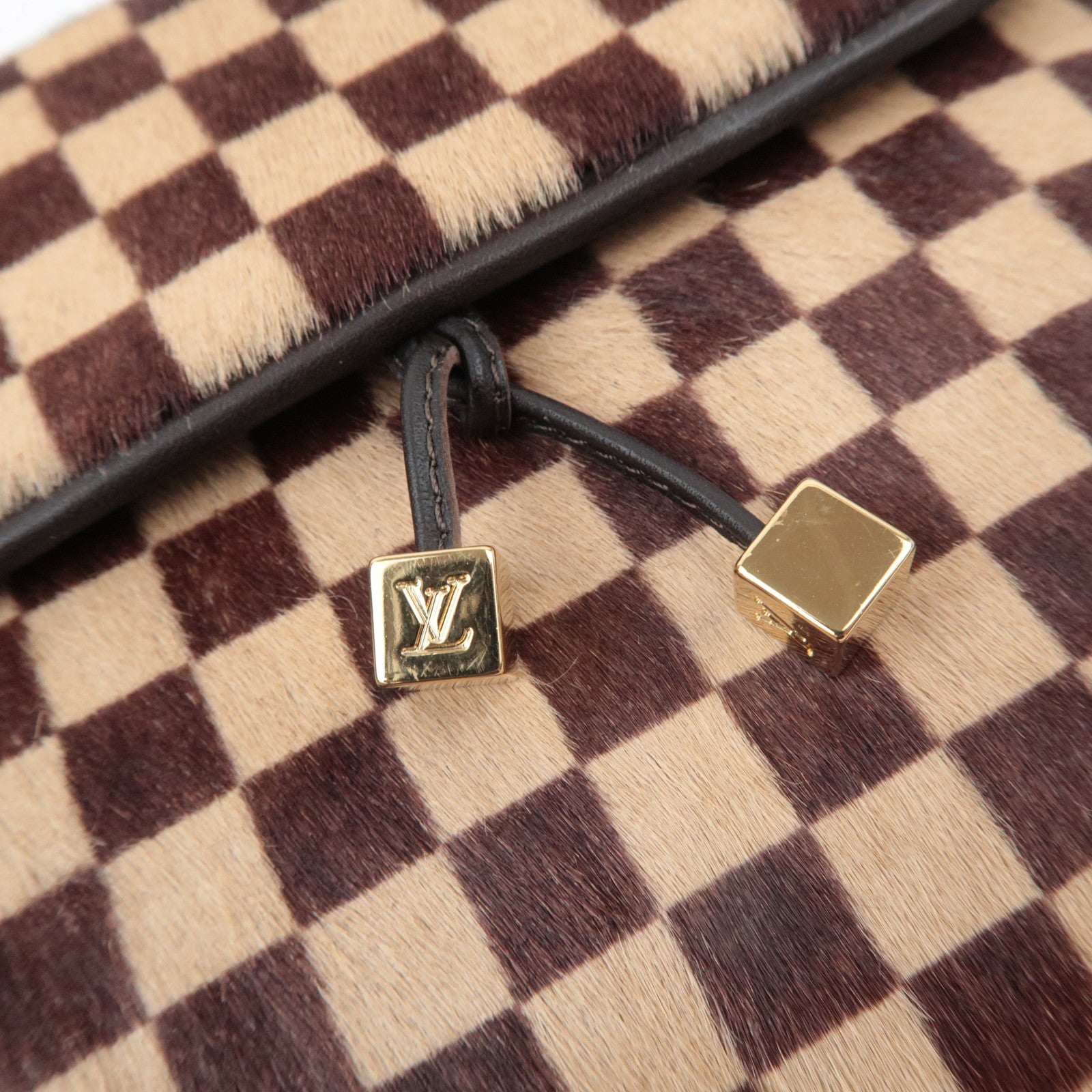 Louis Vuitton Damier Sauvage Gazelle Calf Hair Shoulder Bag M92130