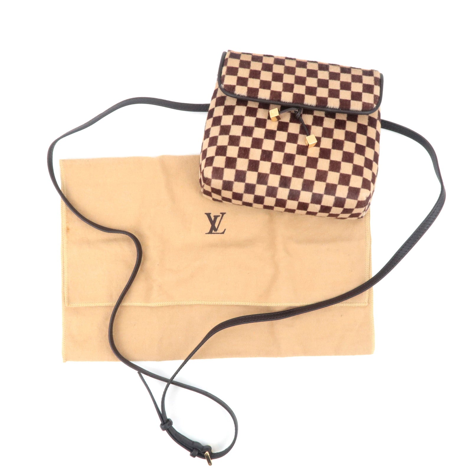 Louis Vuitton Damier Sauvage Gazelle Calf Hair Shoulder Bag M92130