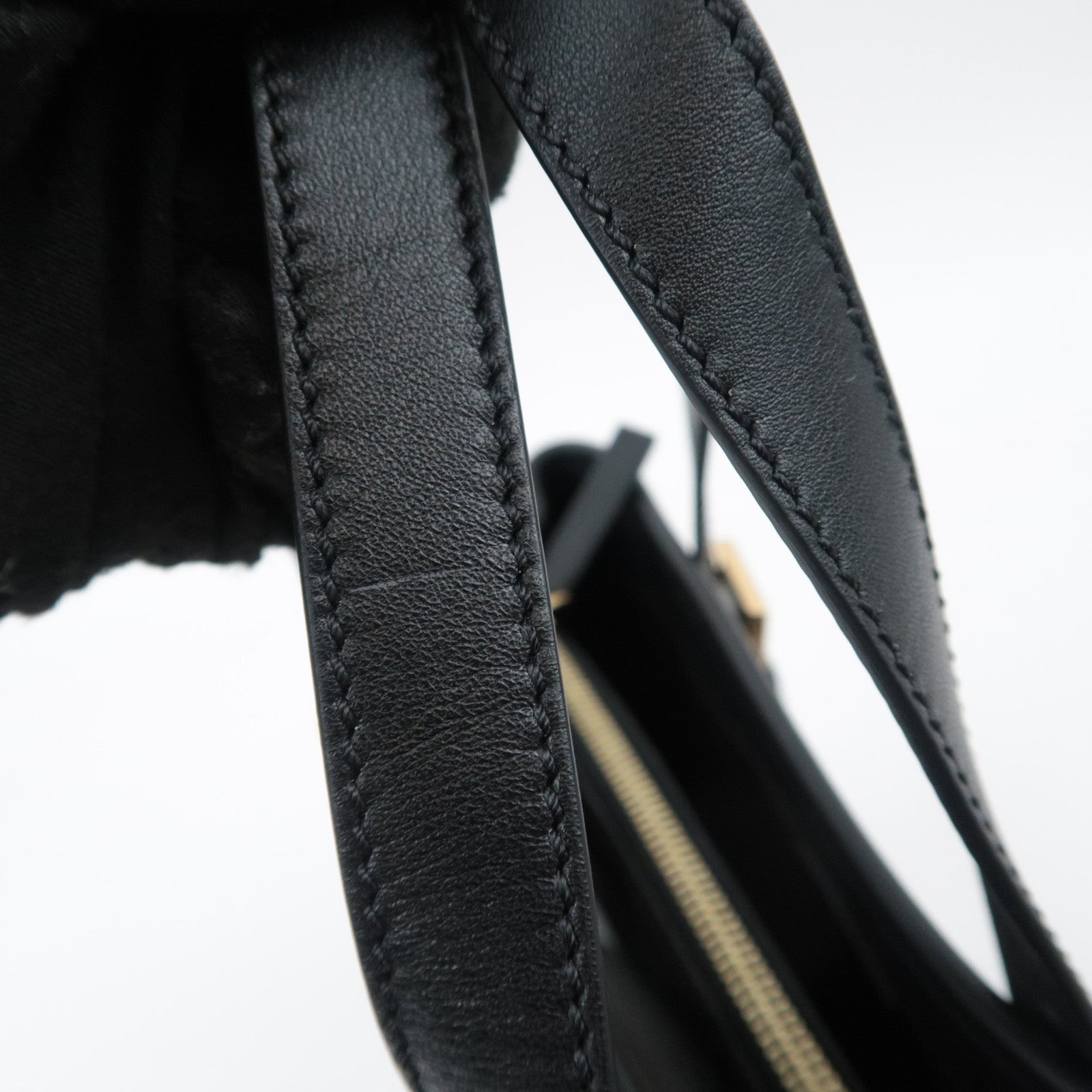 FENDI Zucchino PVC Leather Tote Bag Black 8BH237