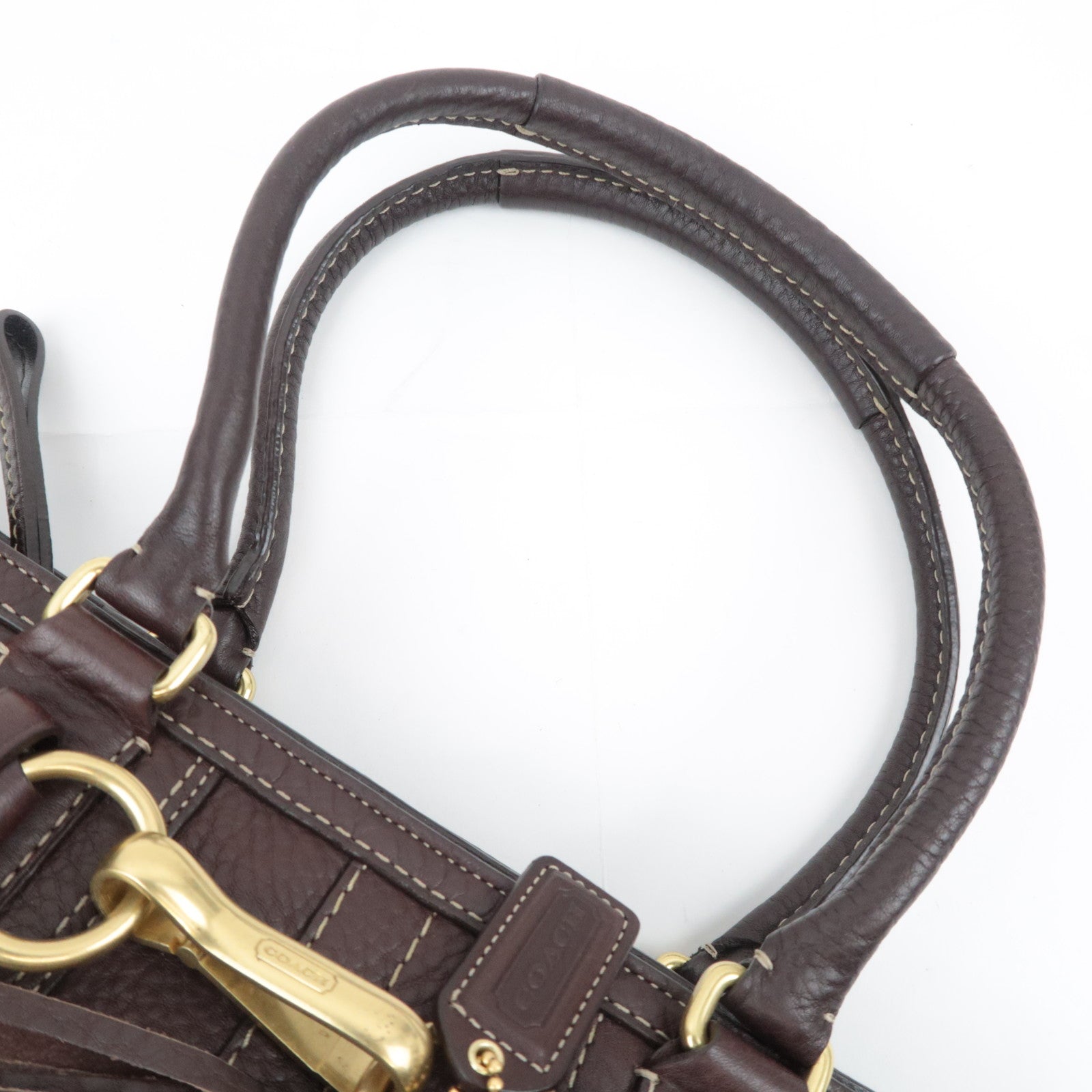 COACH Leather Shoulder Bag Brown 10212