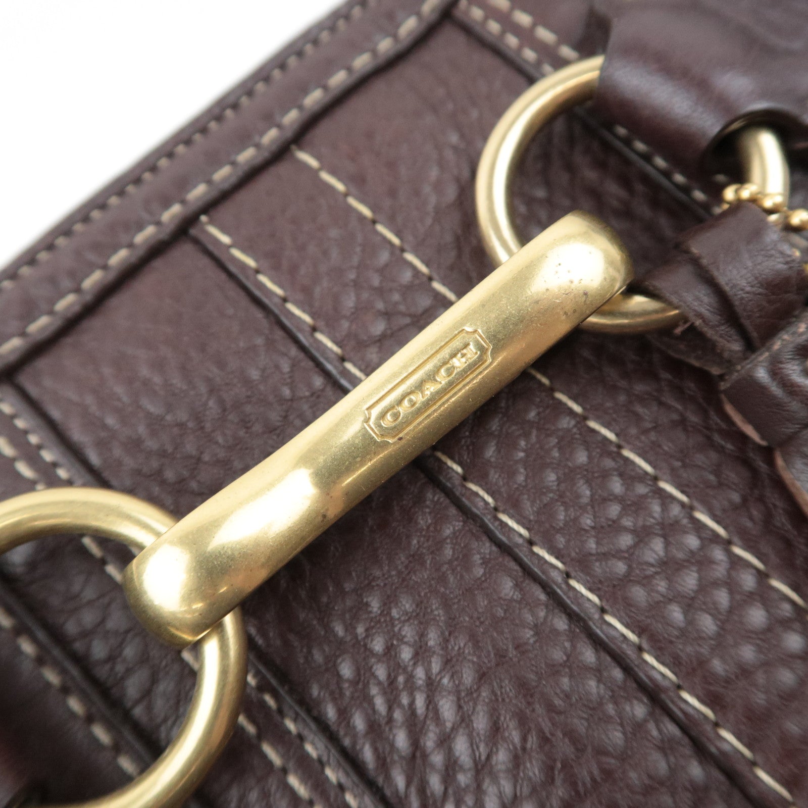 COACH Leather Shoulder Bag Brown 10212