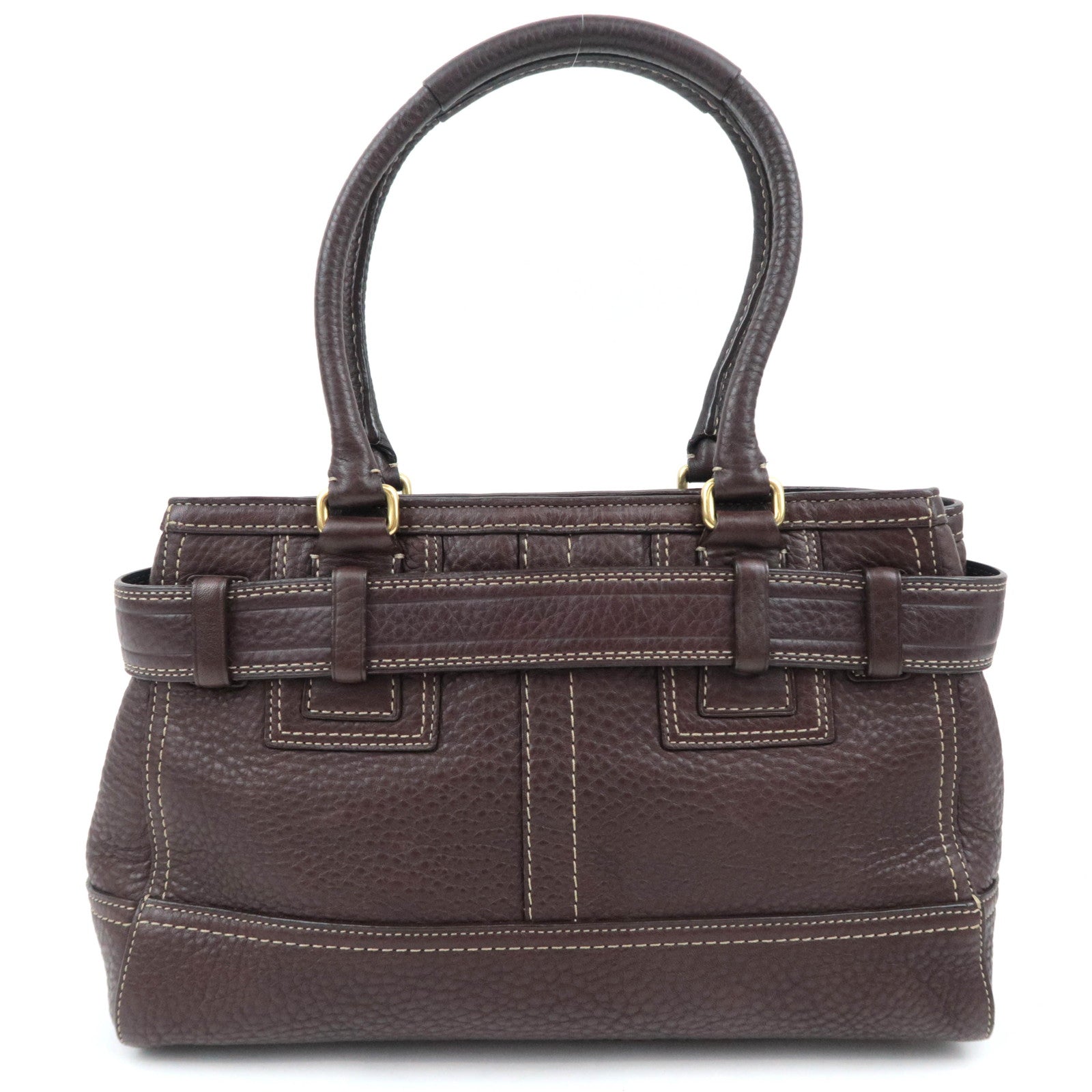COACH Leather Shoulder Bag Brown 10212