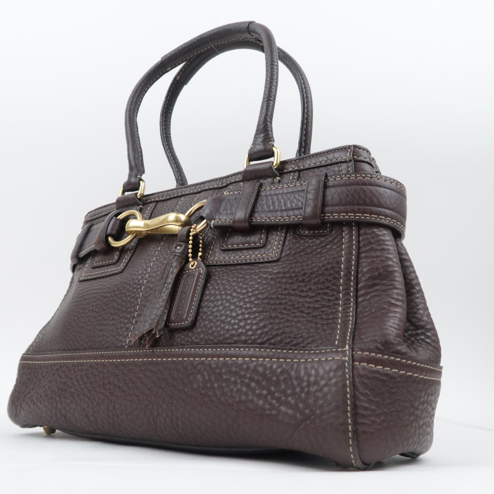 COACH Leather Shoulder Bag Brown 10212