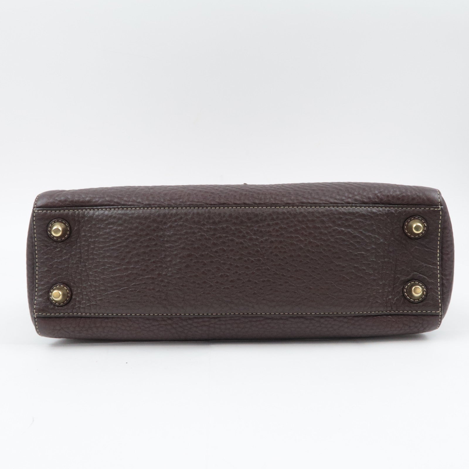 COACH Leather Shoulder Bag Brown 10212