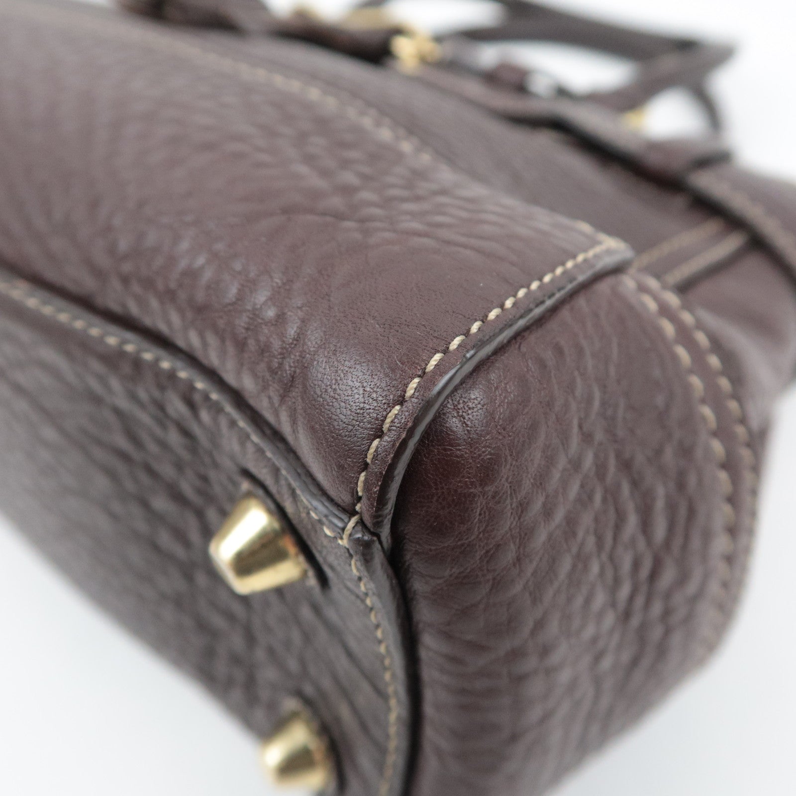 COACH Leather Shoulder Bag Brown 10212