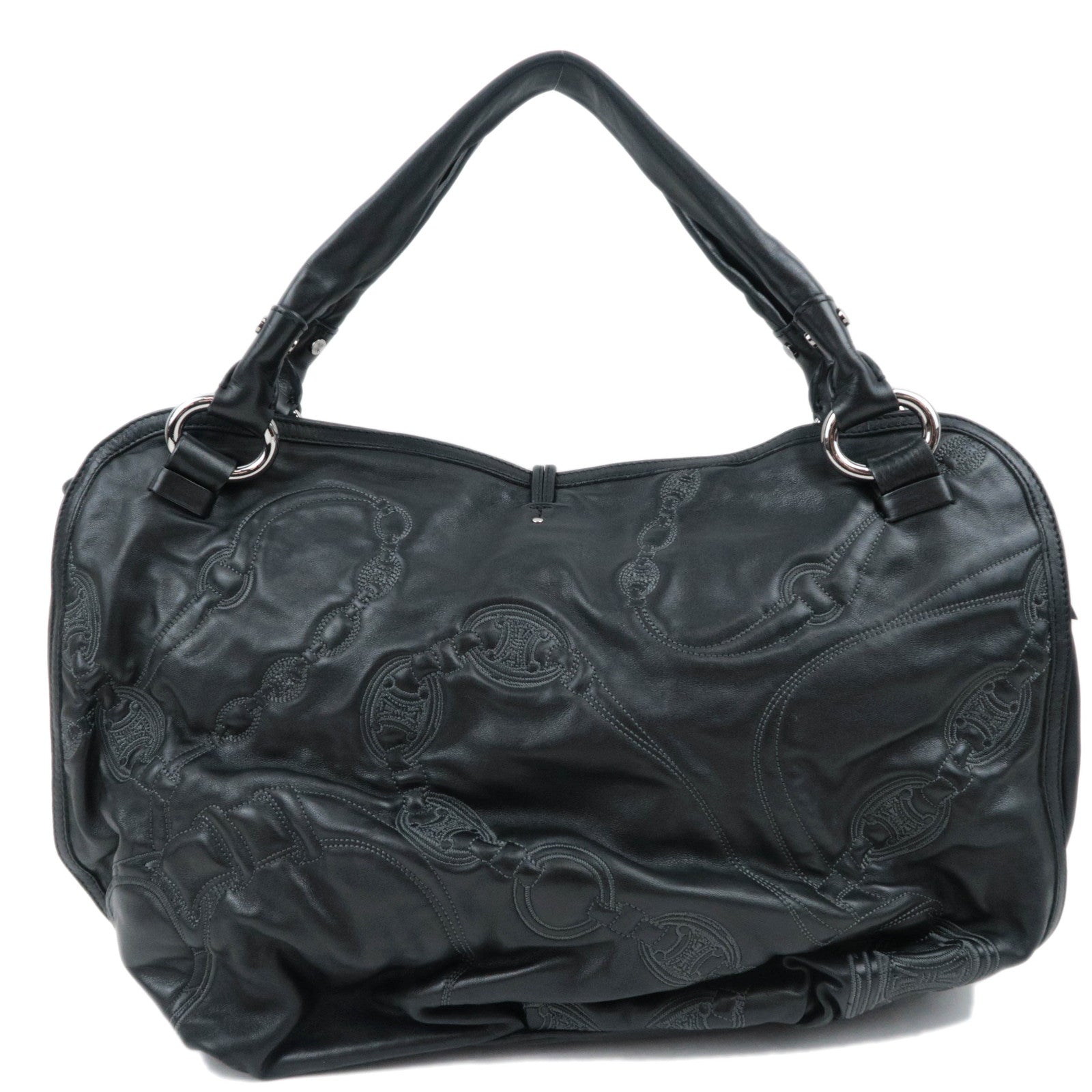 CELINE Bittersweet Leather Shoulder Bag Black