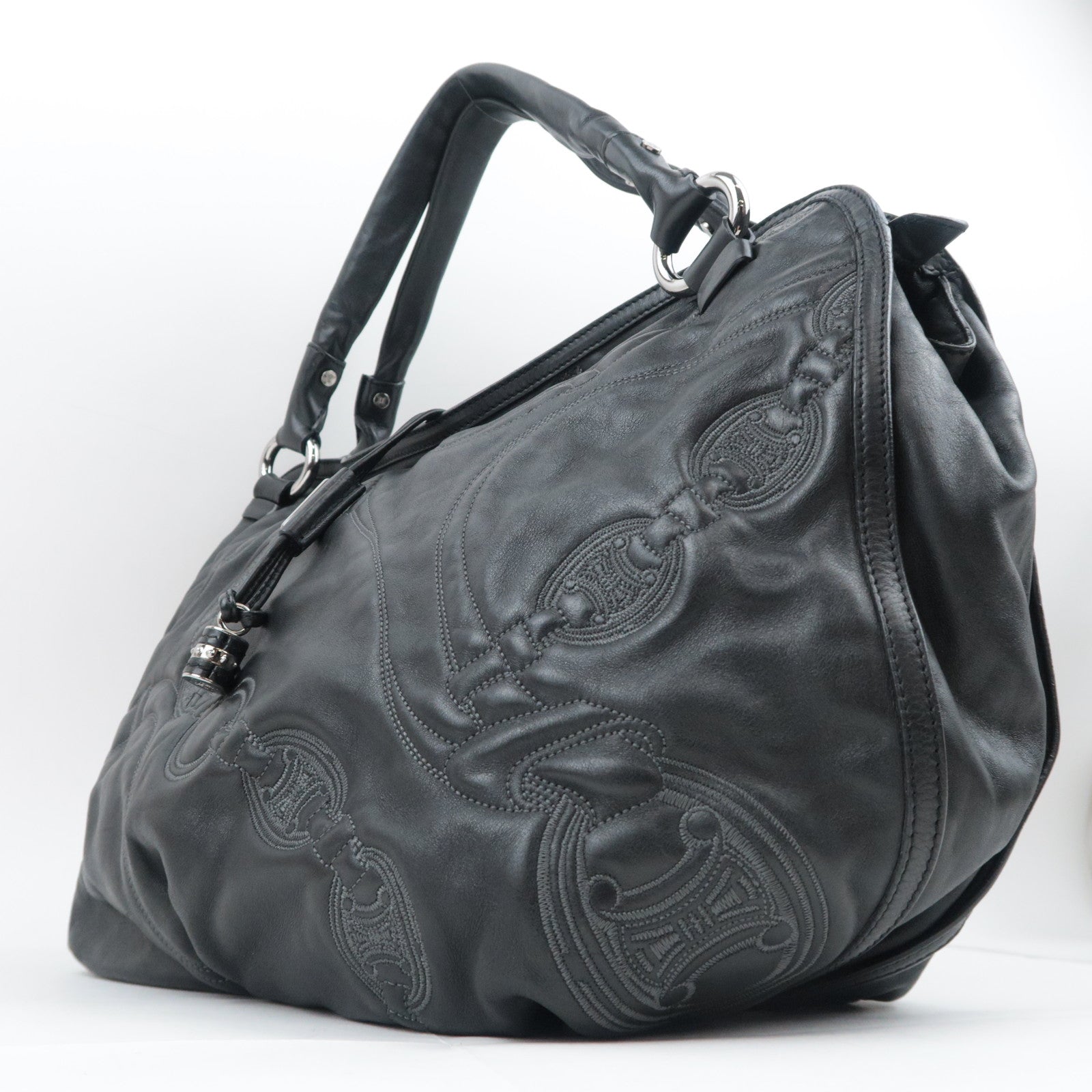 CELINE Bittersweet Leather Shoulder Bag Black