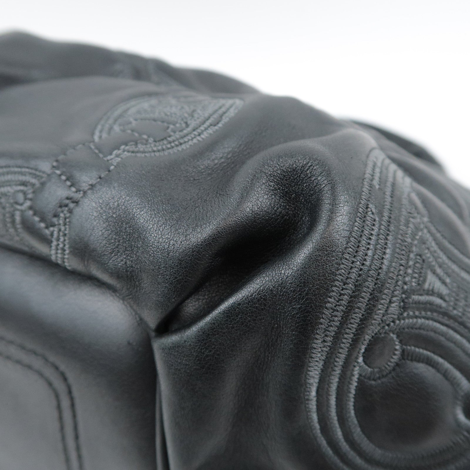 CELINE Bittersweet Leather Shoulder Bag Black