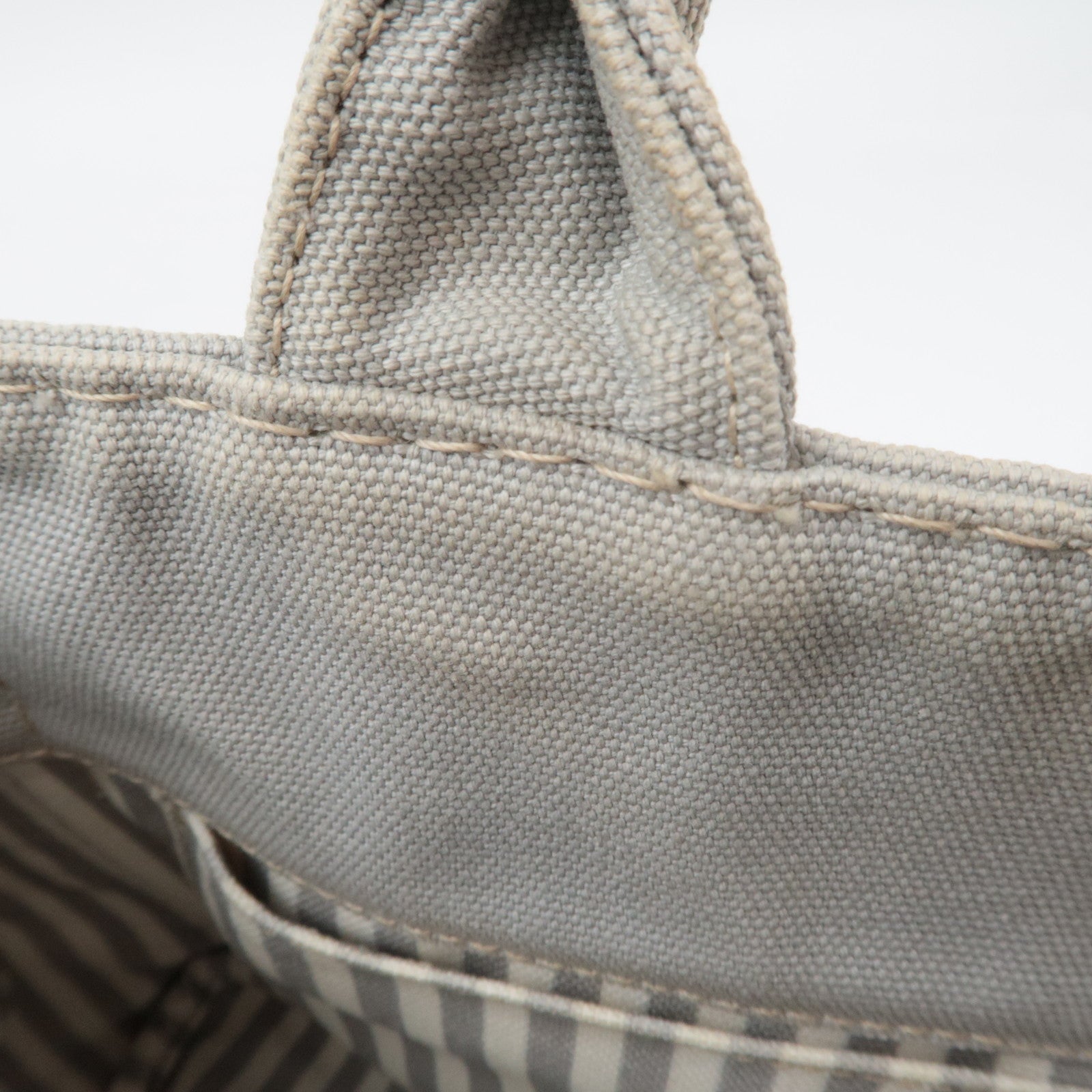 PRADA Canapa Mini 2Way Canvas Tote Bag Gray 1BG439