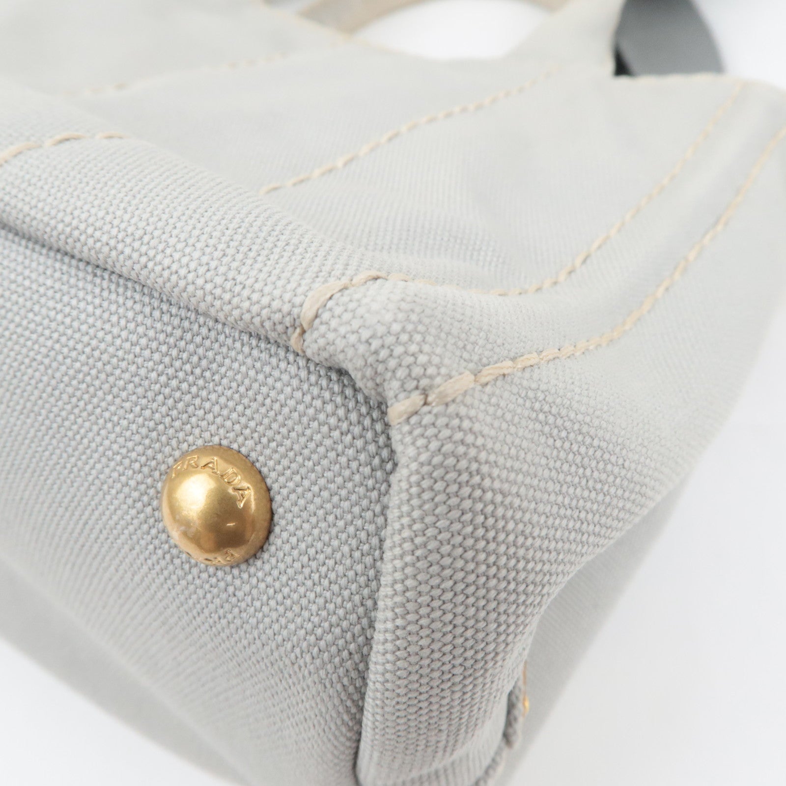 PRADA Canapa Mini 2Way Canvas Tote Bag Gray 1BG439