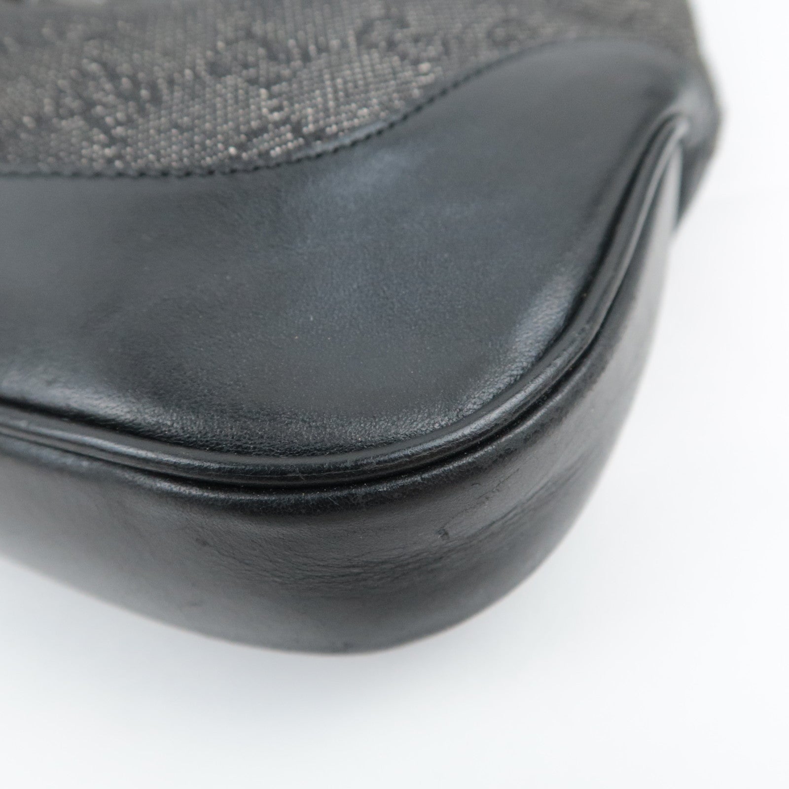 GUCCI Jackie GG Denim Shoulder Bag Black 00963