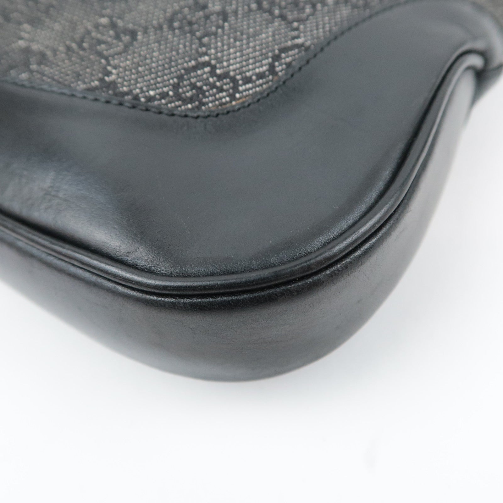 GUCCI Jackie GG Denim Shoulder Bag Black 00963