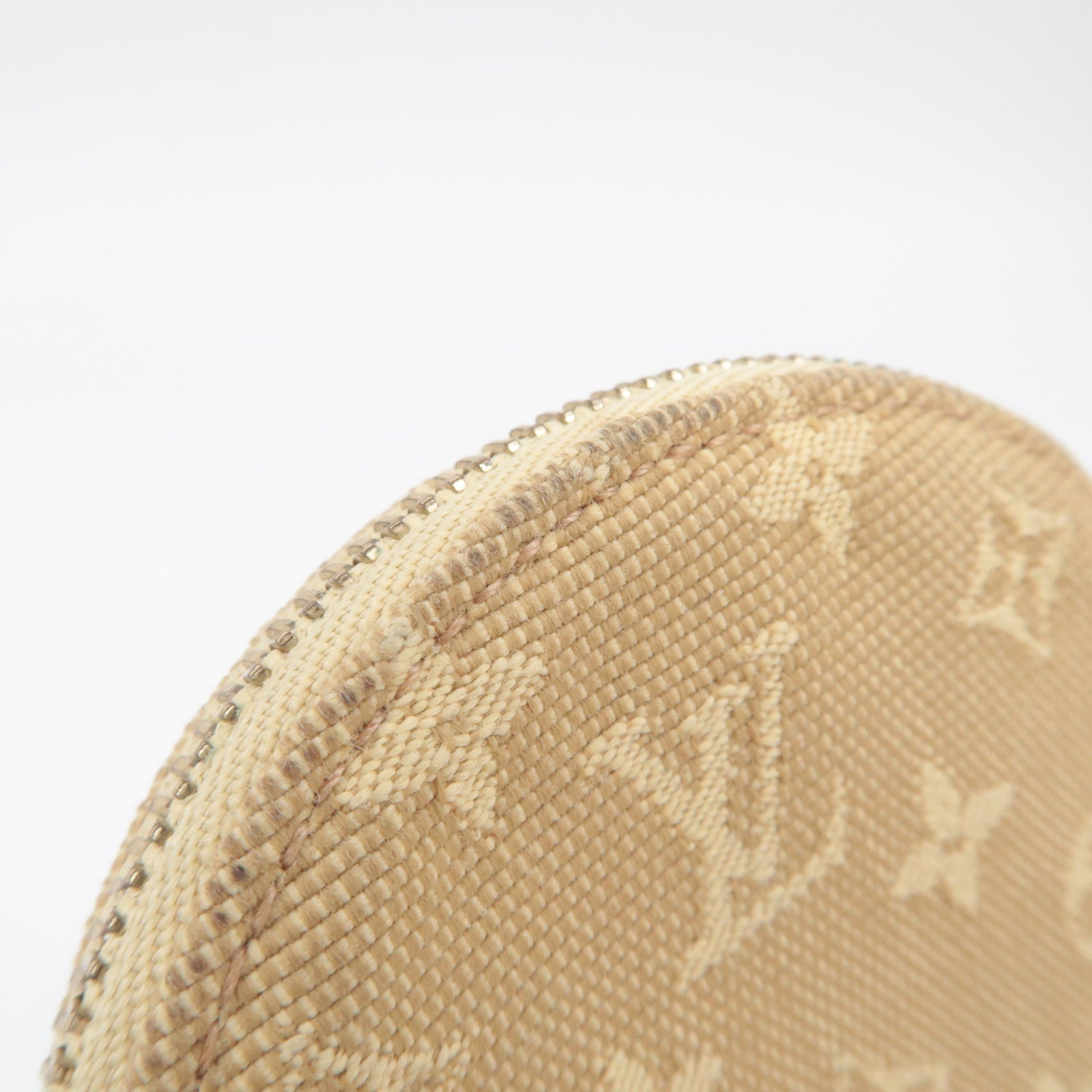 Louis Vuitton Monogram Mini Porte Monnaie Rond Coin Case Beige M92452
