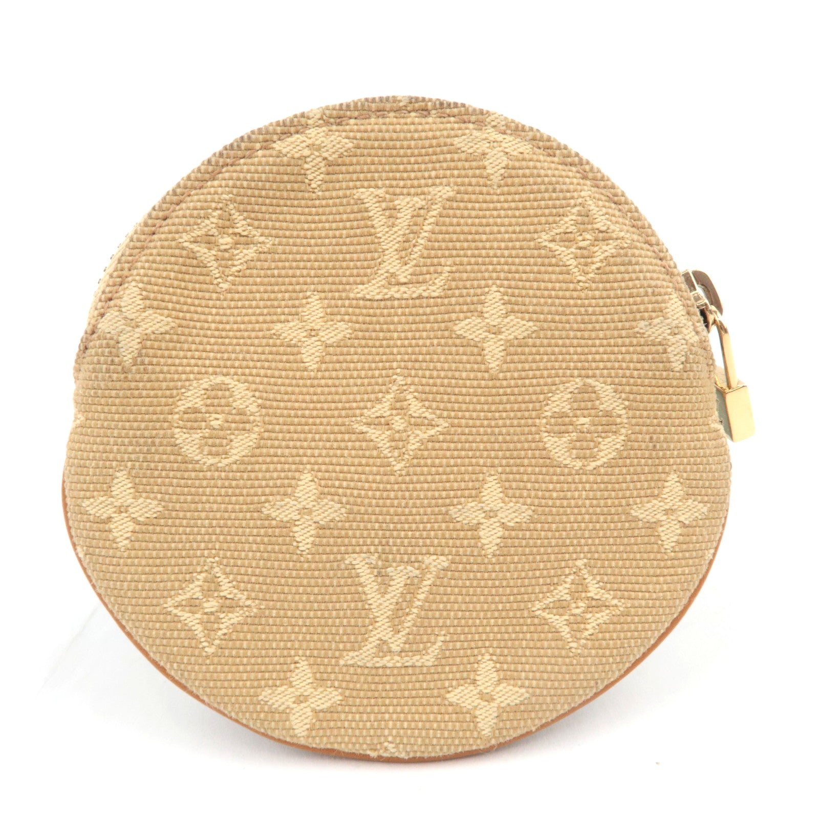Louis Vuitton Monogram Mini Porte Monnaie Rond Coin Case Beige M92452