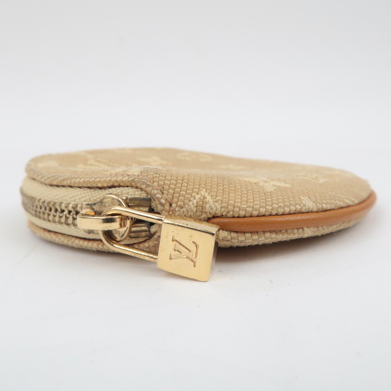 Louis Vuitton Monogram Mini Porte Monnaie Rond Coin Case Beige M92452