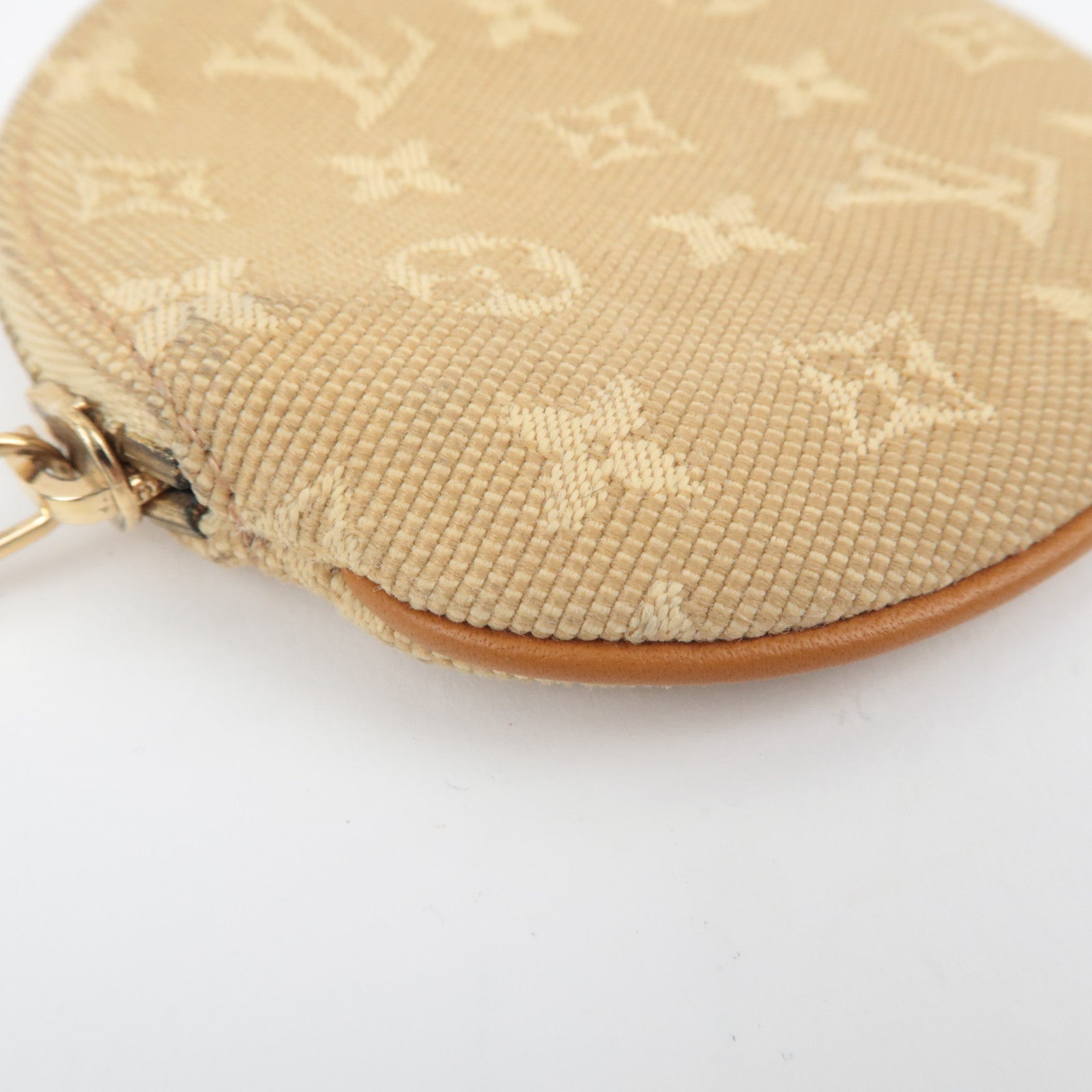 Louis Vuitton Monogram Mini Porte Monnaie Rond Coin Case Beige M92452