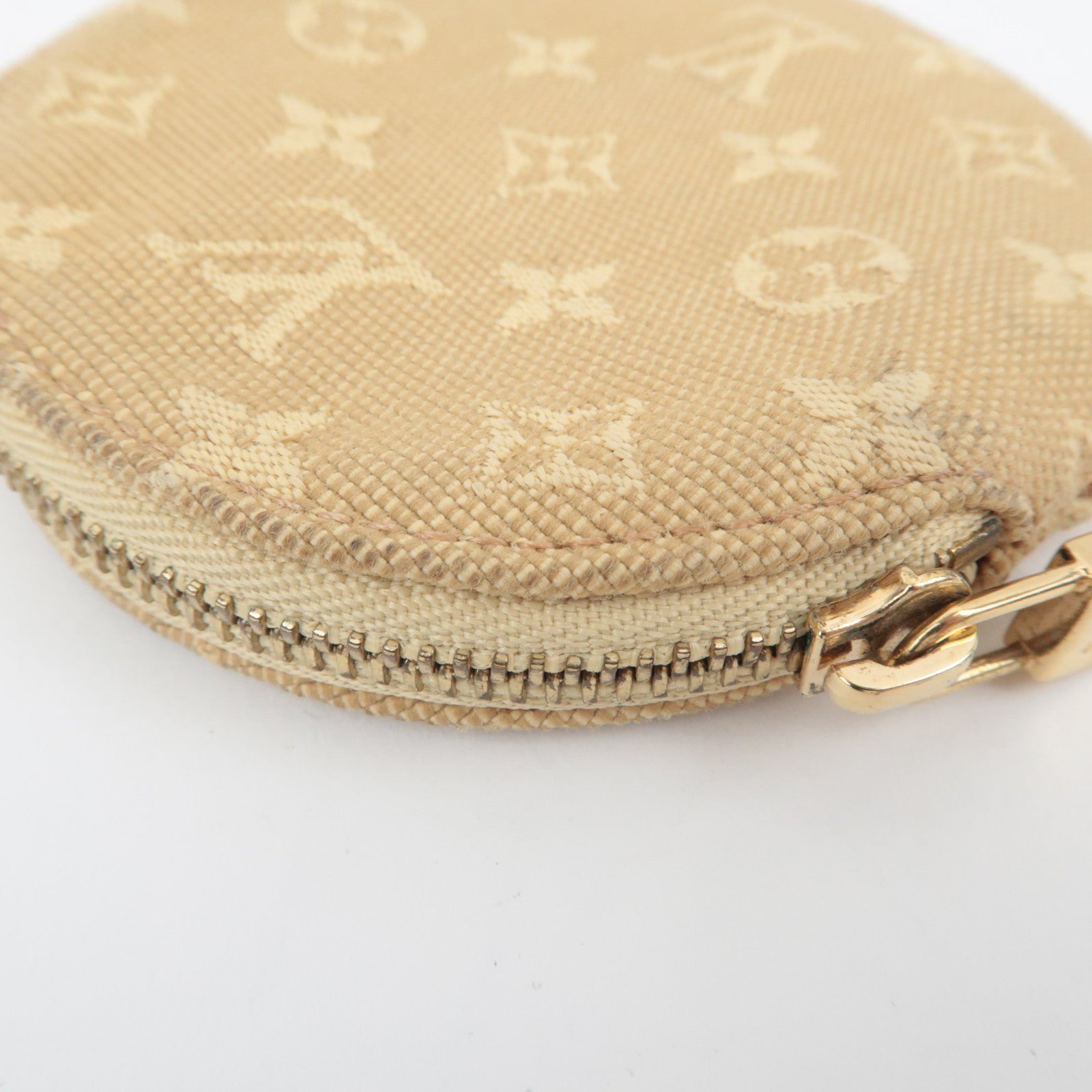 Louis Vuitton Monogram Mini Porte Monnaie Rond Coin Case Beige M92452