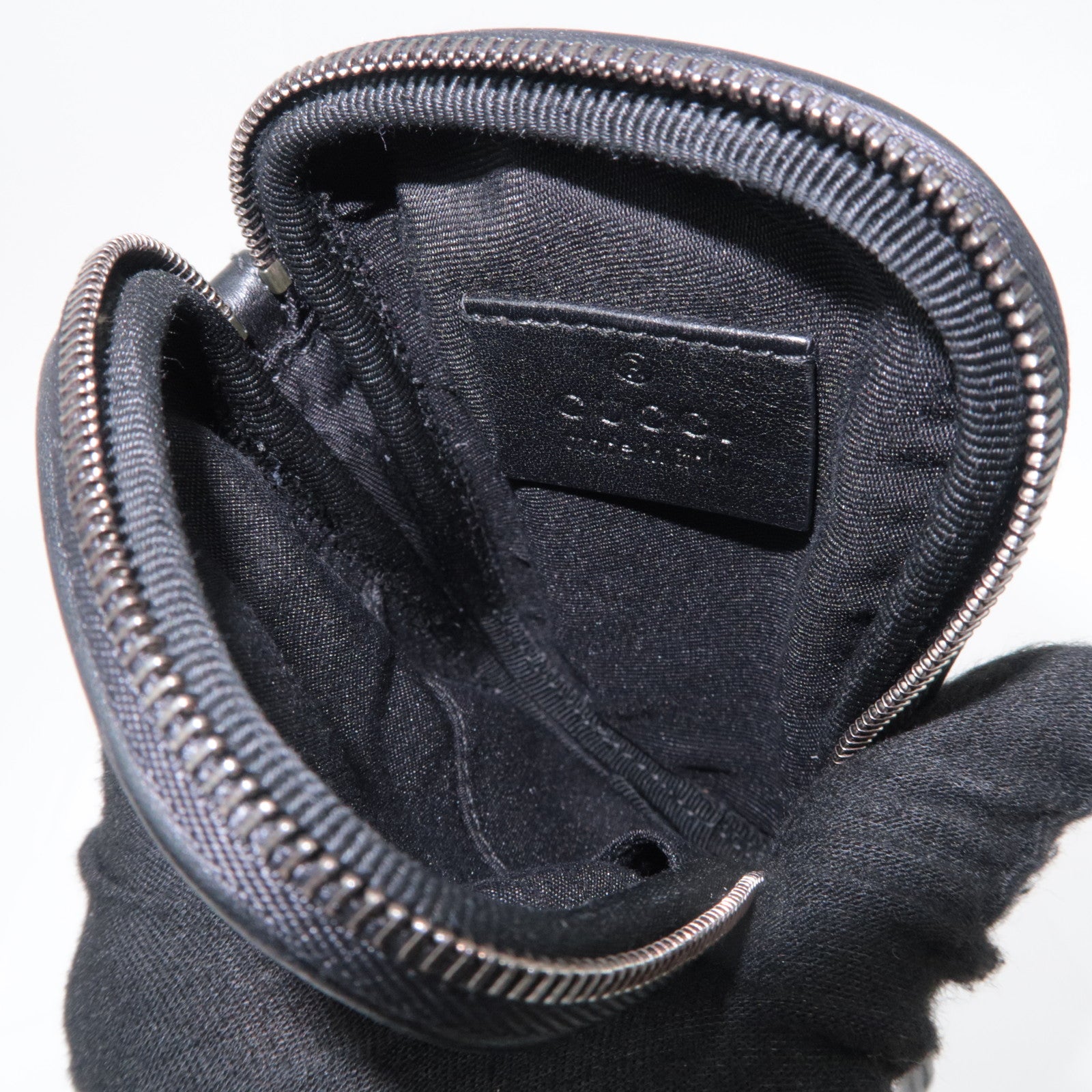 GUCCI Guccissima Leather Cigarette Case Mini Pouch Black 162351