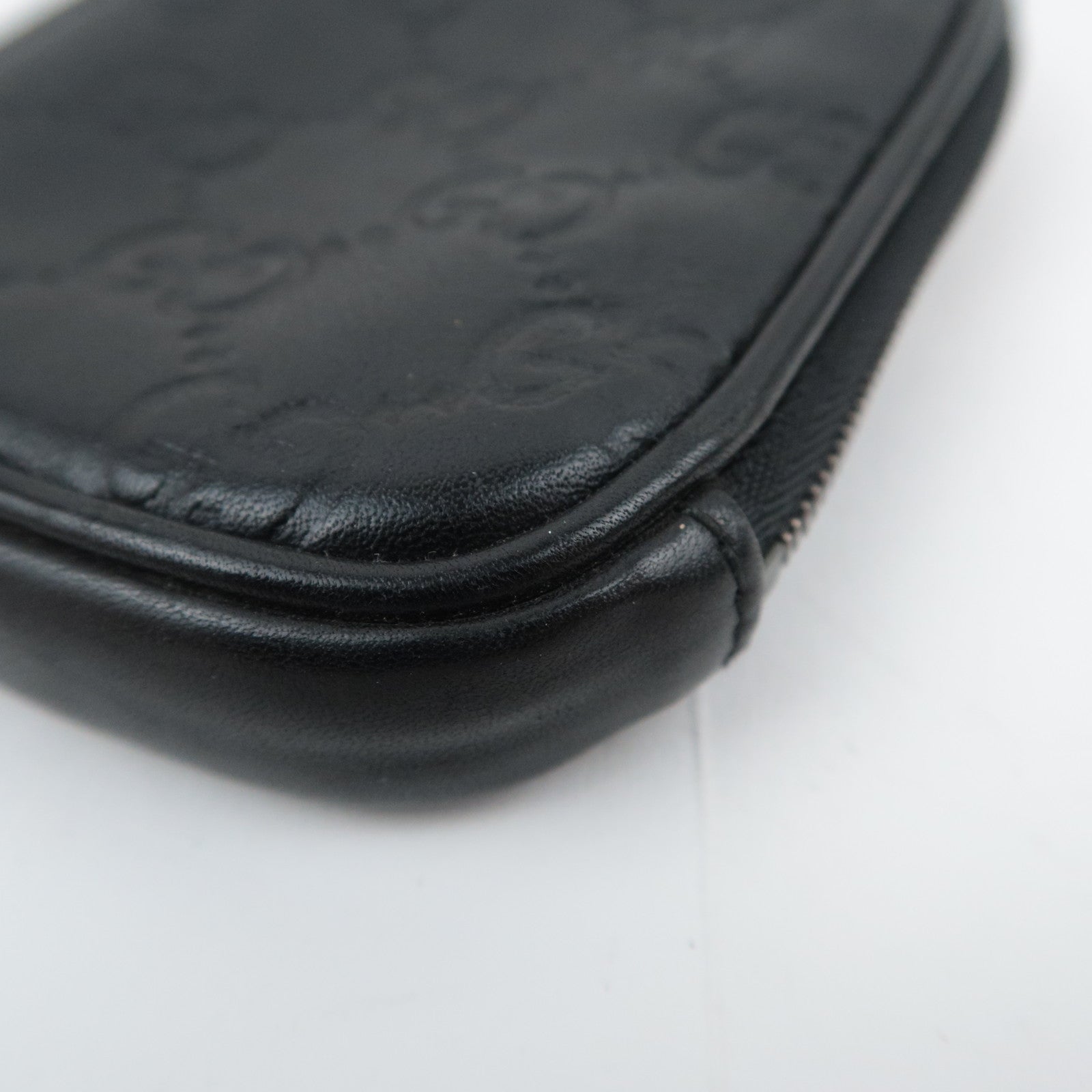 GUCCI Guccissima Leather Cigarette Case Mini Pouch Black 162351