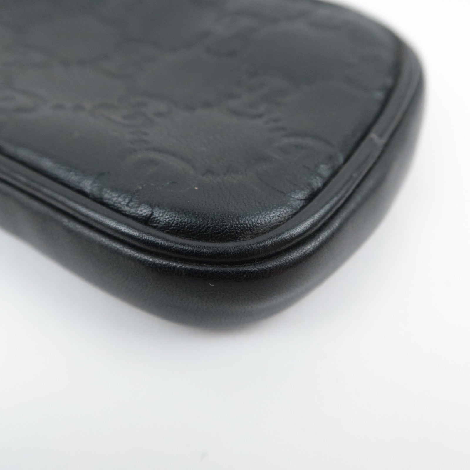 GUCCI Guccissima Leather Cigarette Case Mini Pouch Black 162351