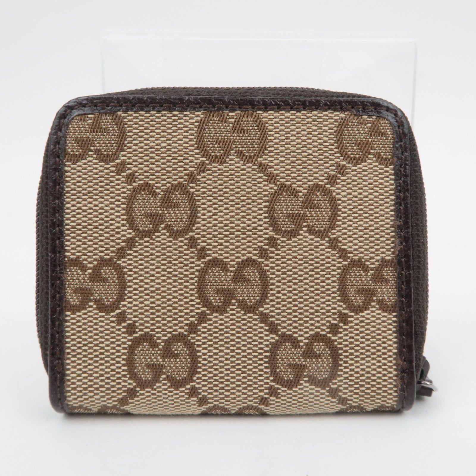 GUCCI GG Canvas Coin Case Beige Brown 115255