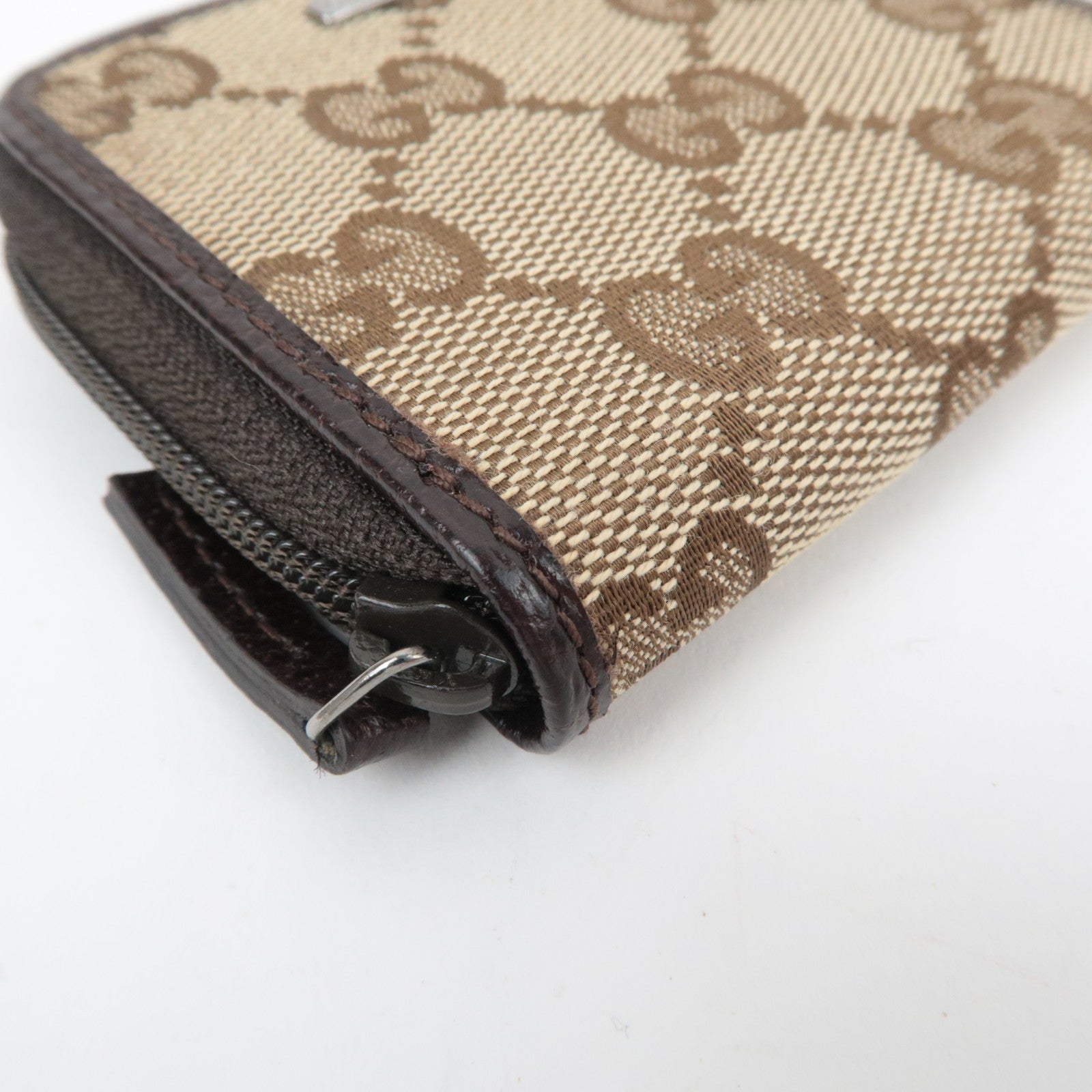 GUCCI GG Canvas Coin Case Beige Brown 115255