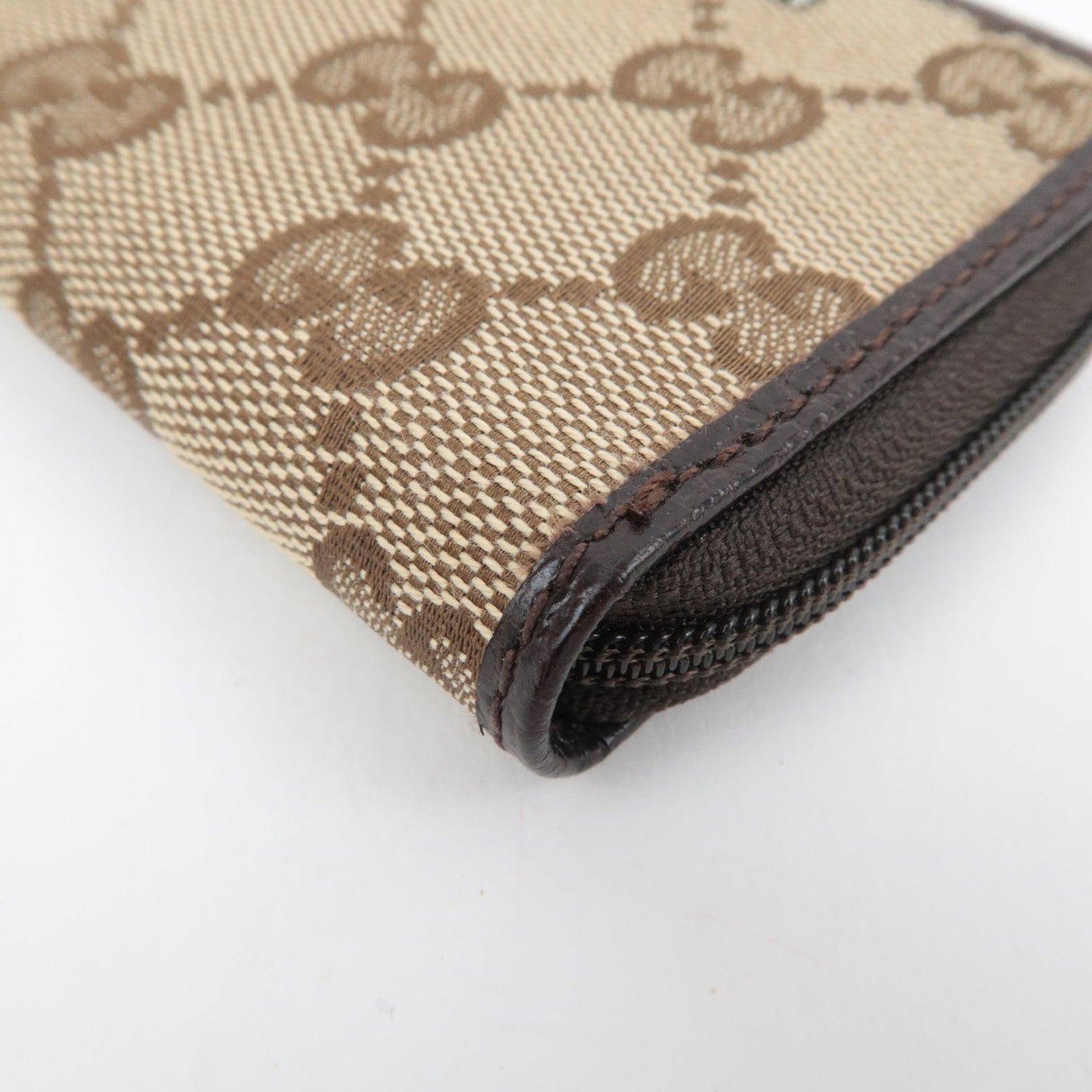 GUCCI GG Canvas Coin Case Beige Brown 115255