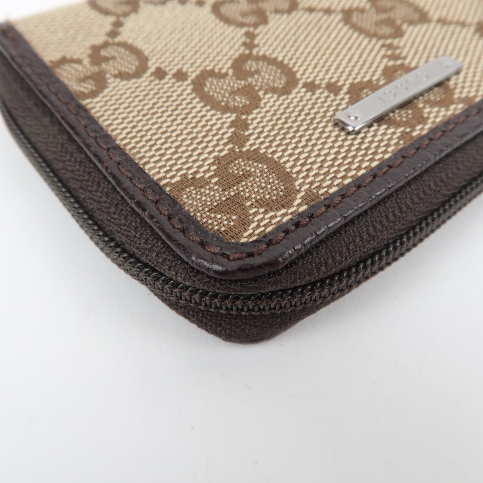 GUCCI GG Canvas Coin Case Beige Brown 115255