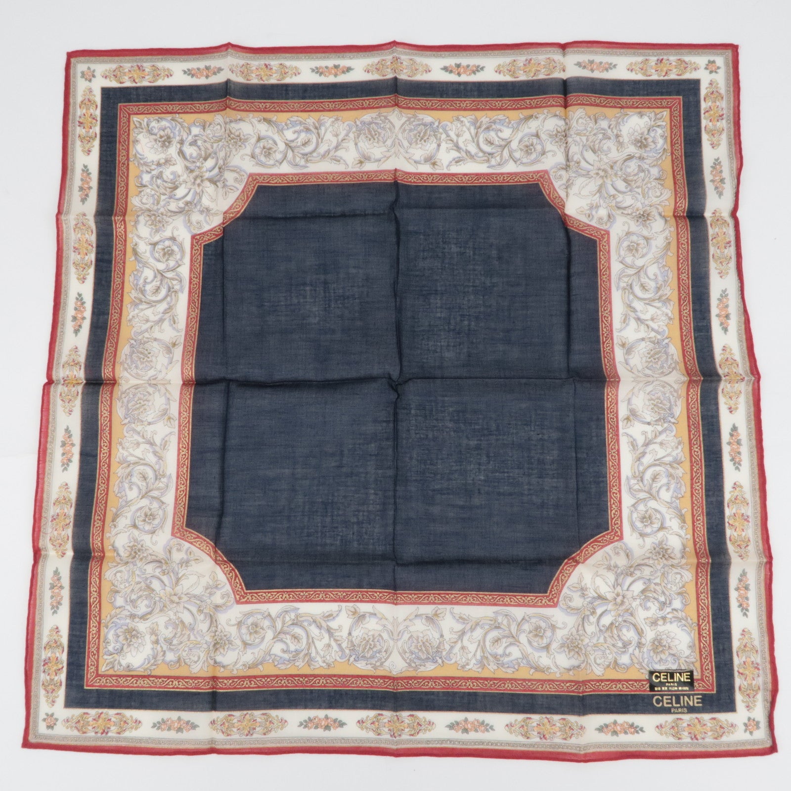 CELINE Set of 5 Handkerchiefs Scarf 100% Cotton