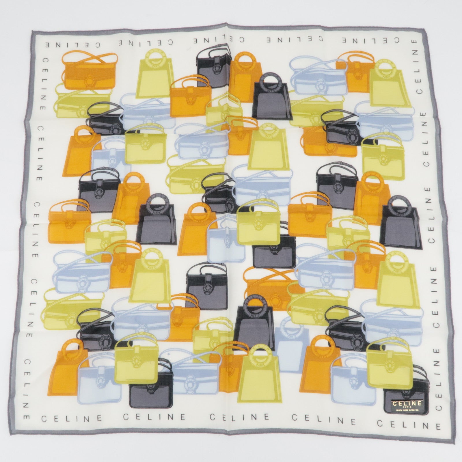 CELINE Set of 5 Handkerchiefs Scarf 100% Cotton