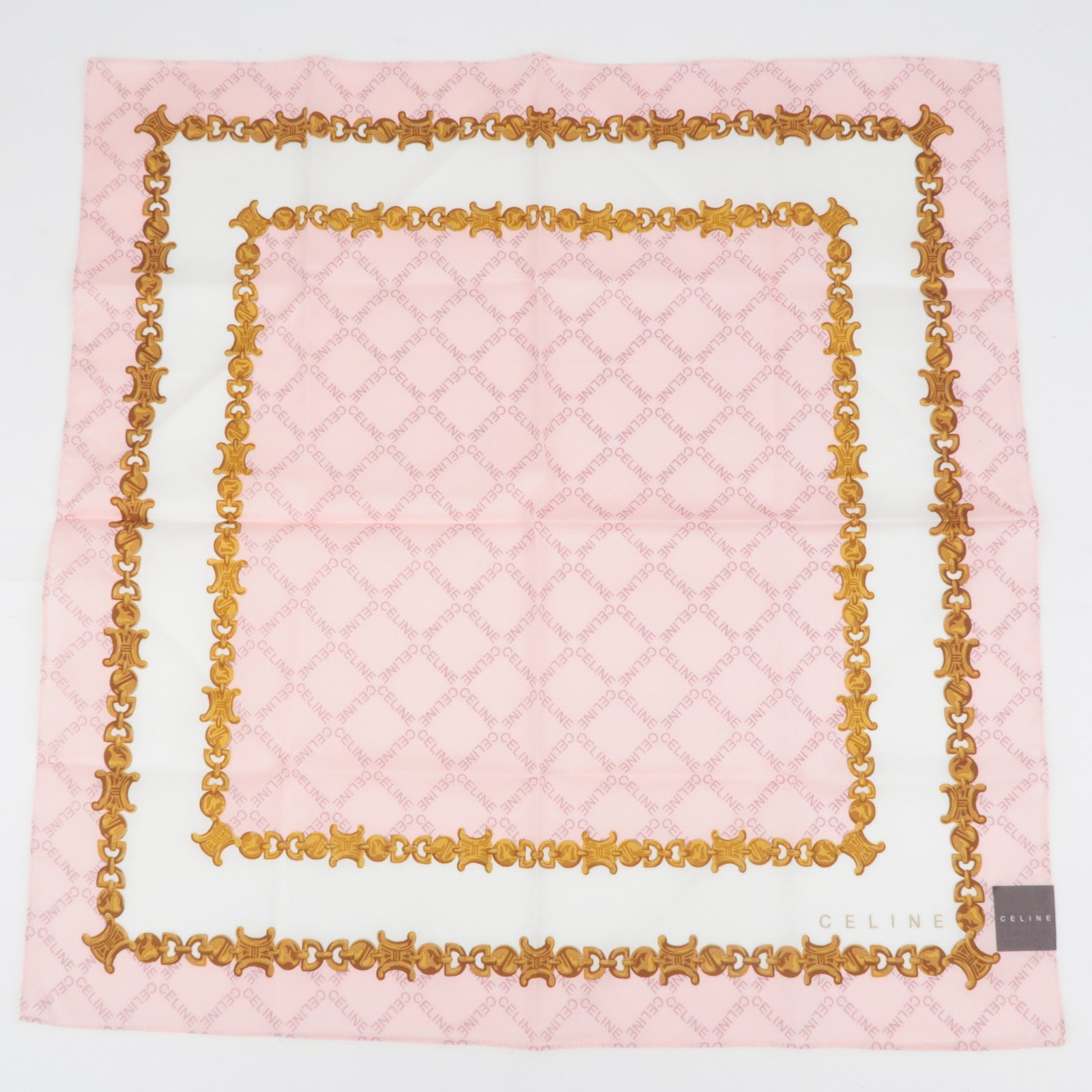 CELINE Set of 5 Handkerchiefs Scarf 100% Cotton