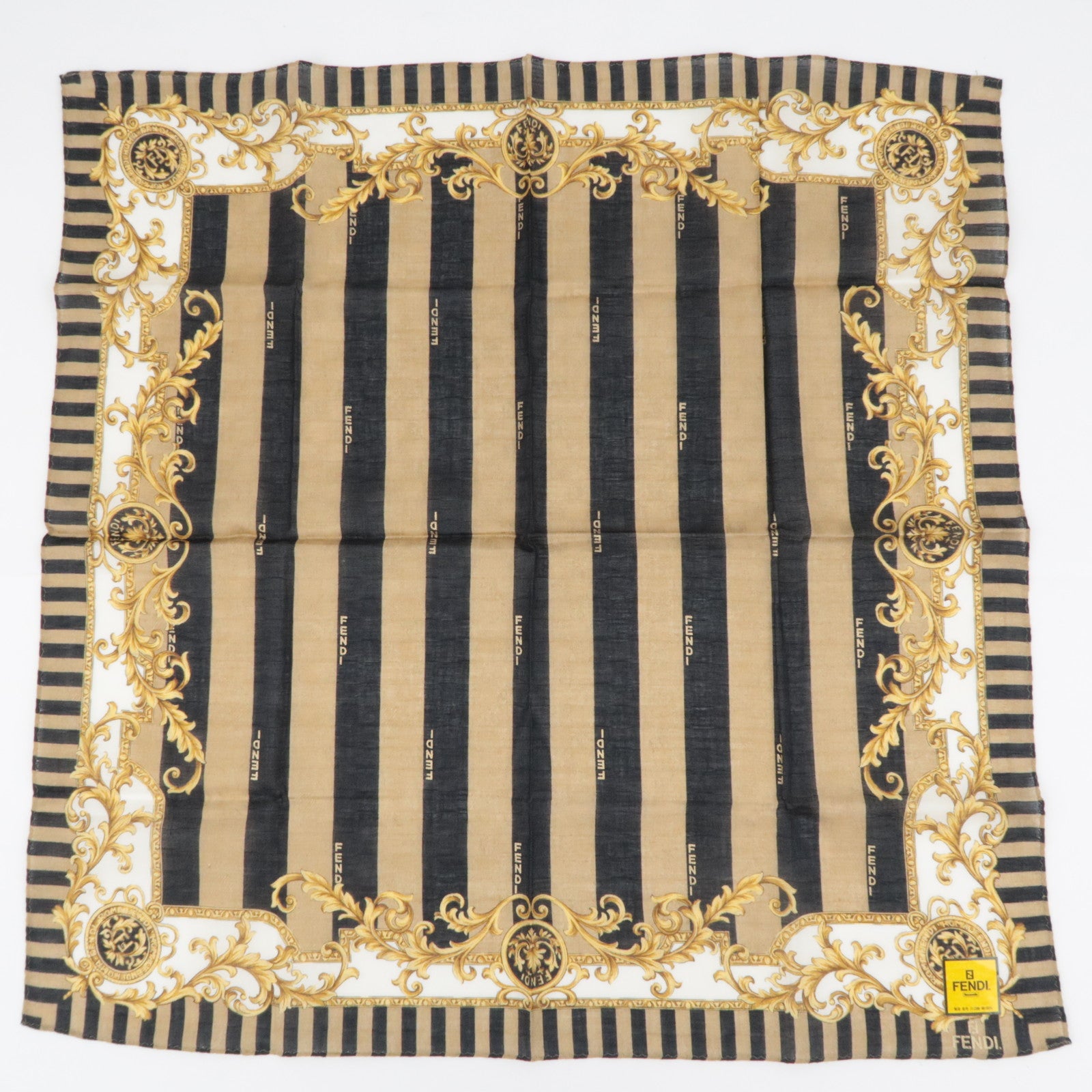FENDI Set of 5 Handkerchiefs Scarf 100% Cotton