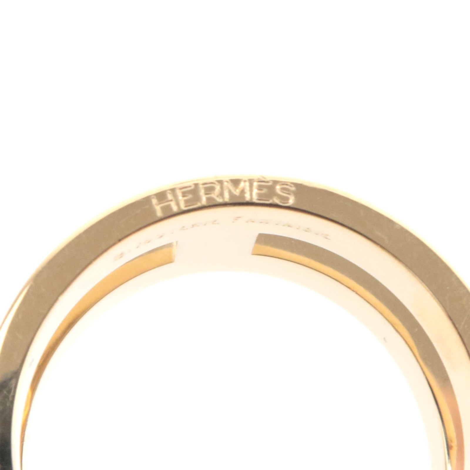 HERMES Ruban Scarf Ring Gold Color