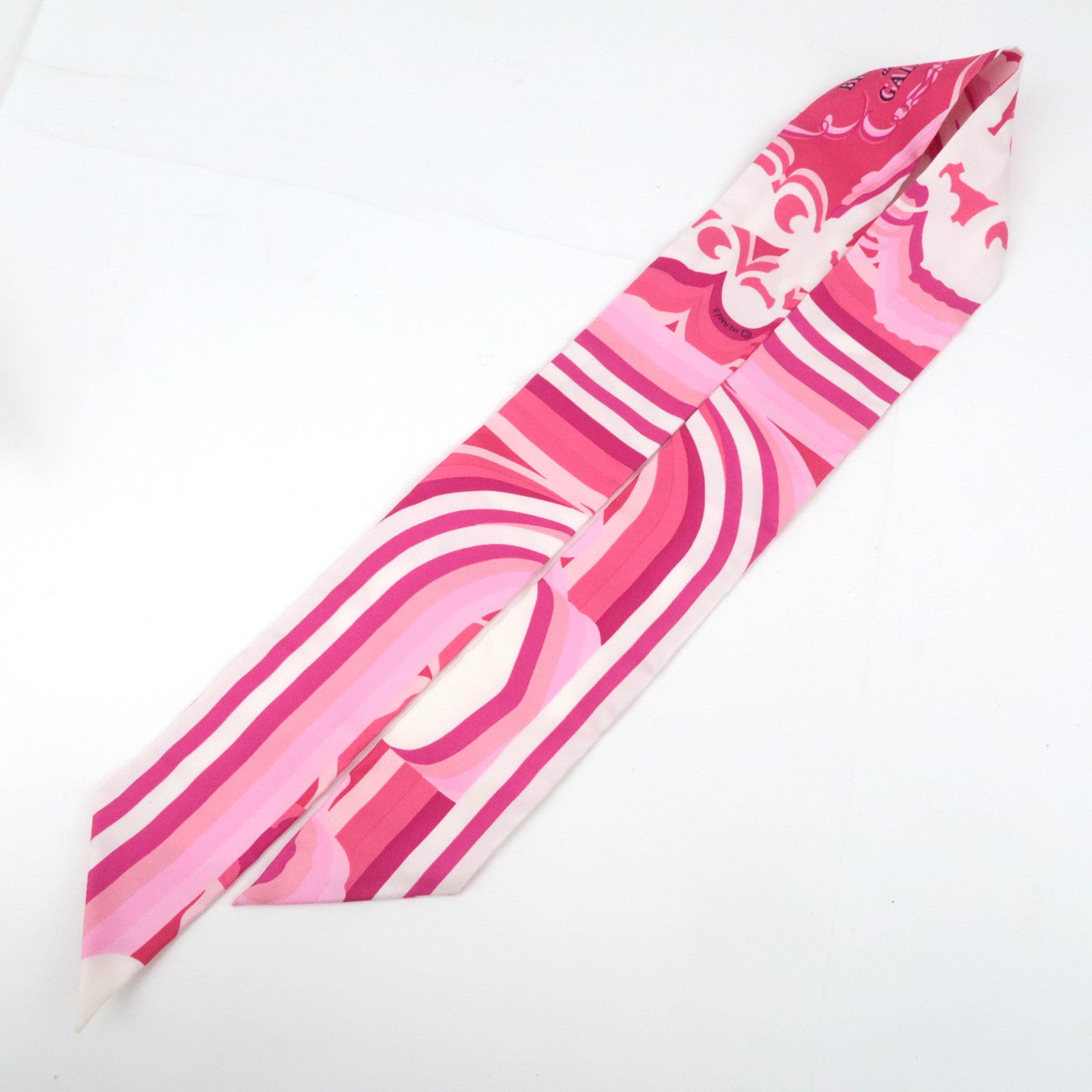HERMES Twilly Scarf BRIDES de GALA 100% Silk Pink