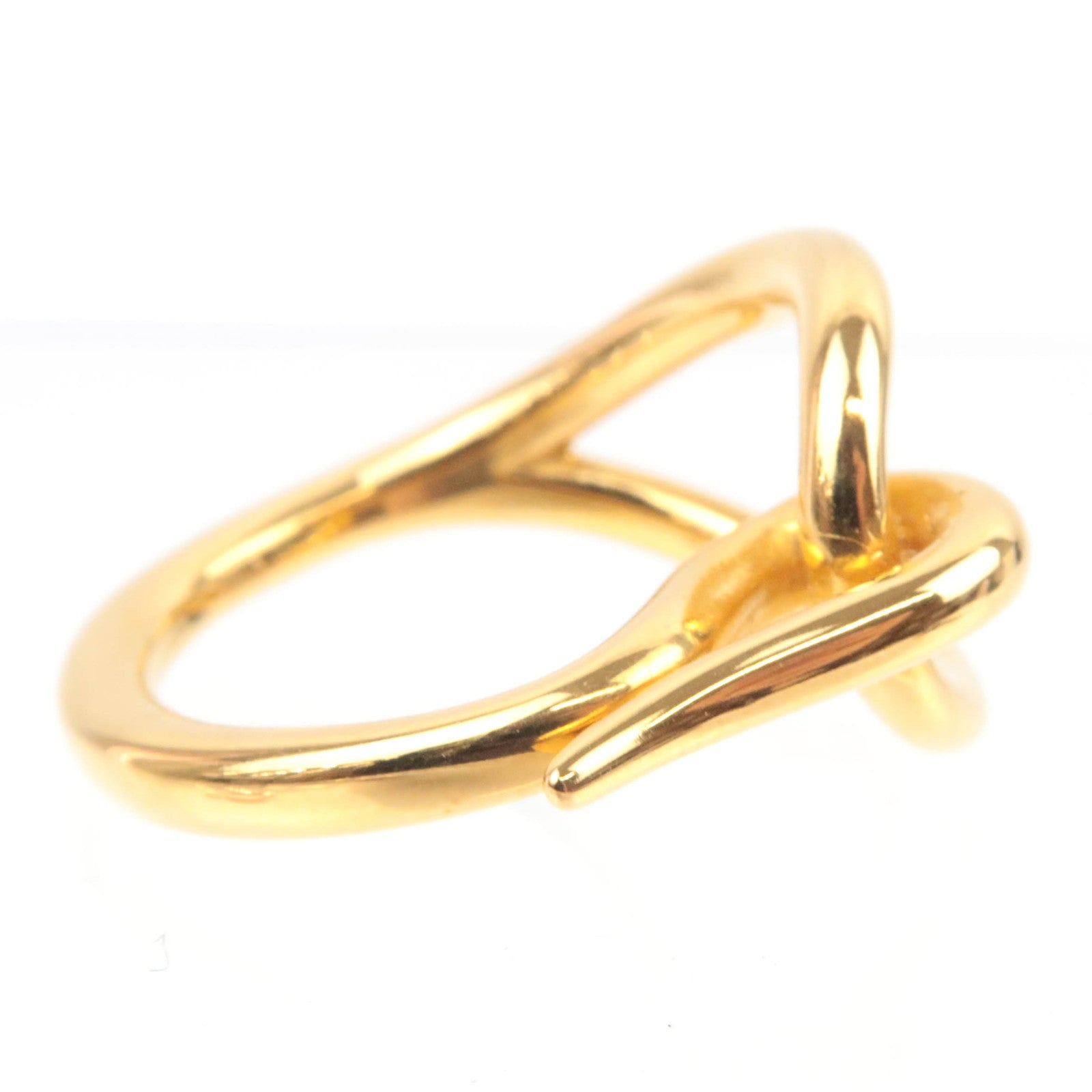 HERMES Jumbo Scarf Ring Gold Color