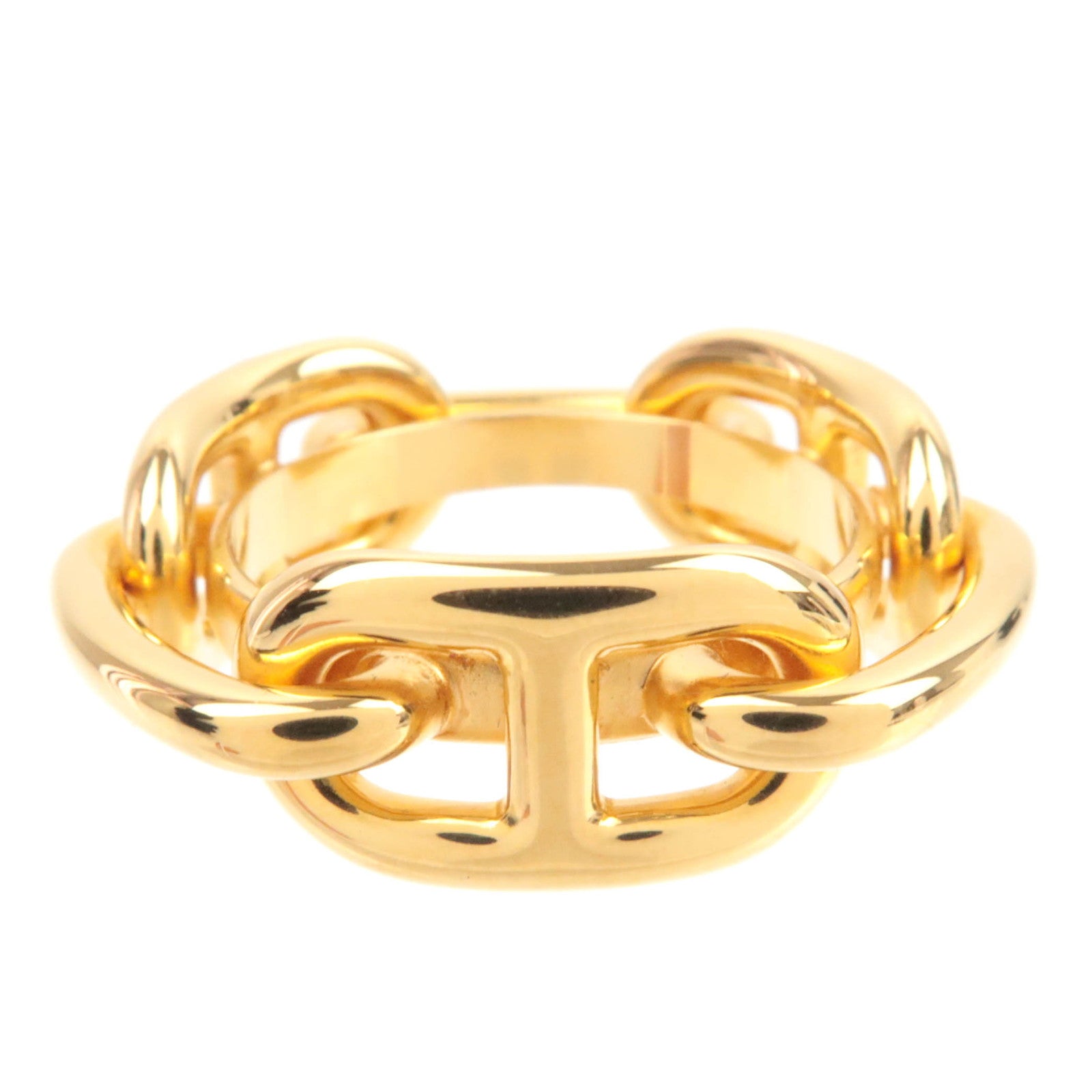 HERMES Chaine d'Ancre Scarf Ring Gold Color89779