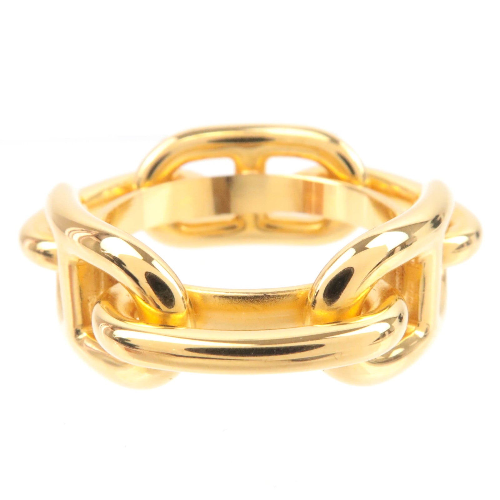 HERMES Chaine d'Ancre Scarf Ring Gold Color