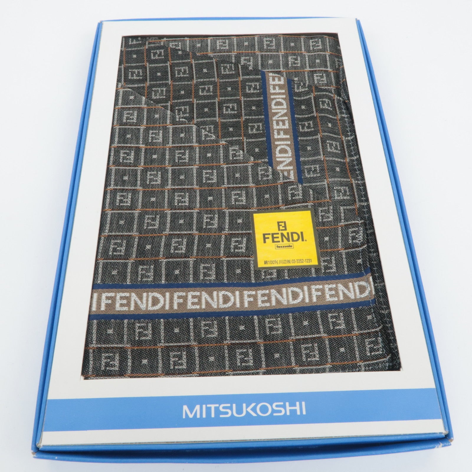FENDI Set of 4 Handkerchiefs Scarf 100% Cotton
